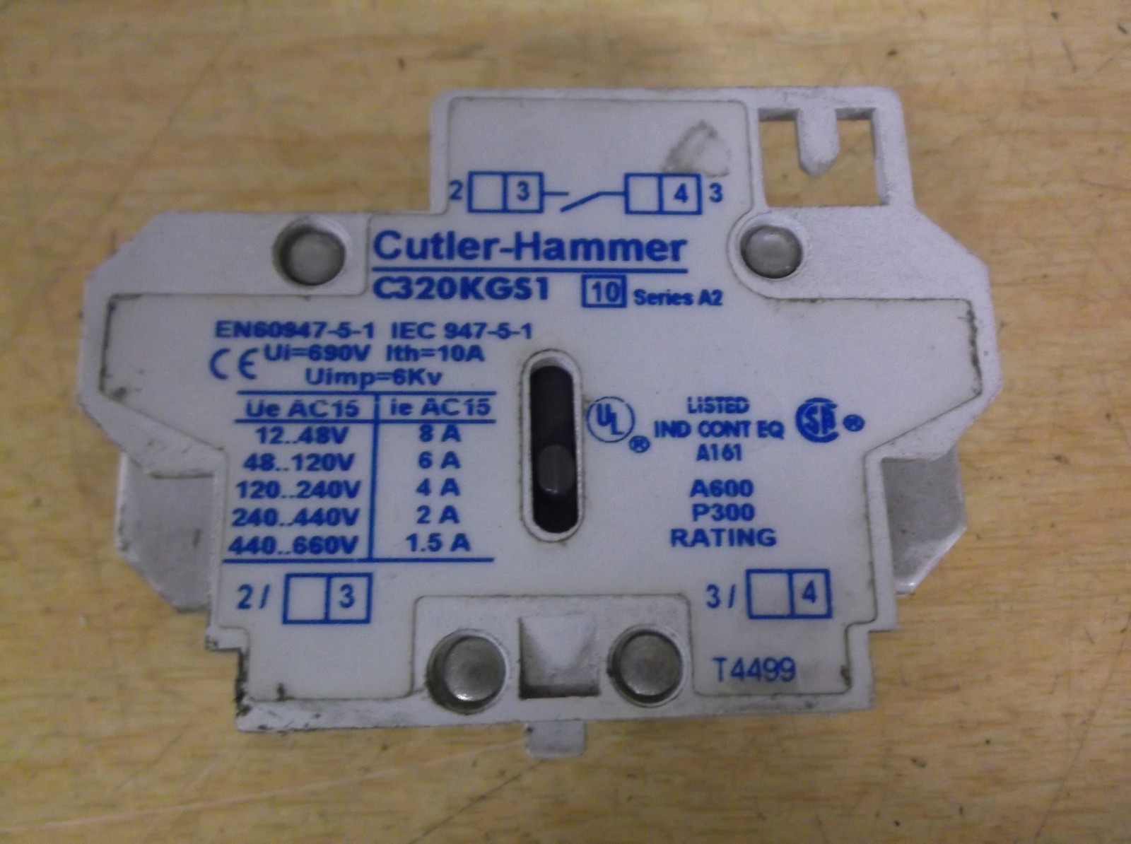 Cutler Hammer C320KGS1 Series A2 Auxiliary Contact Block *FREE SHIPPING*