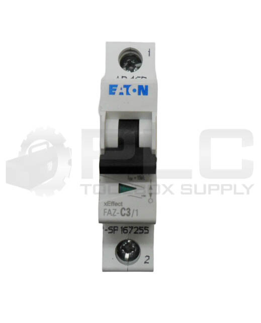 LOT OF 2 NEW EATON FAZ-C3/1 CIRCUIT BREAKER 277VAC 48VDC 3A