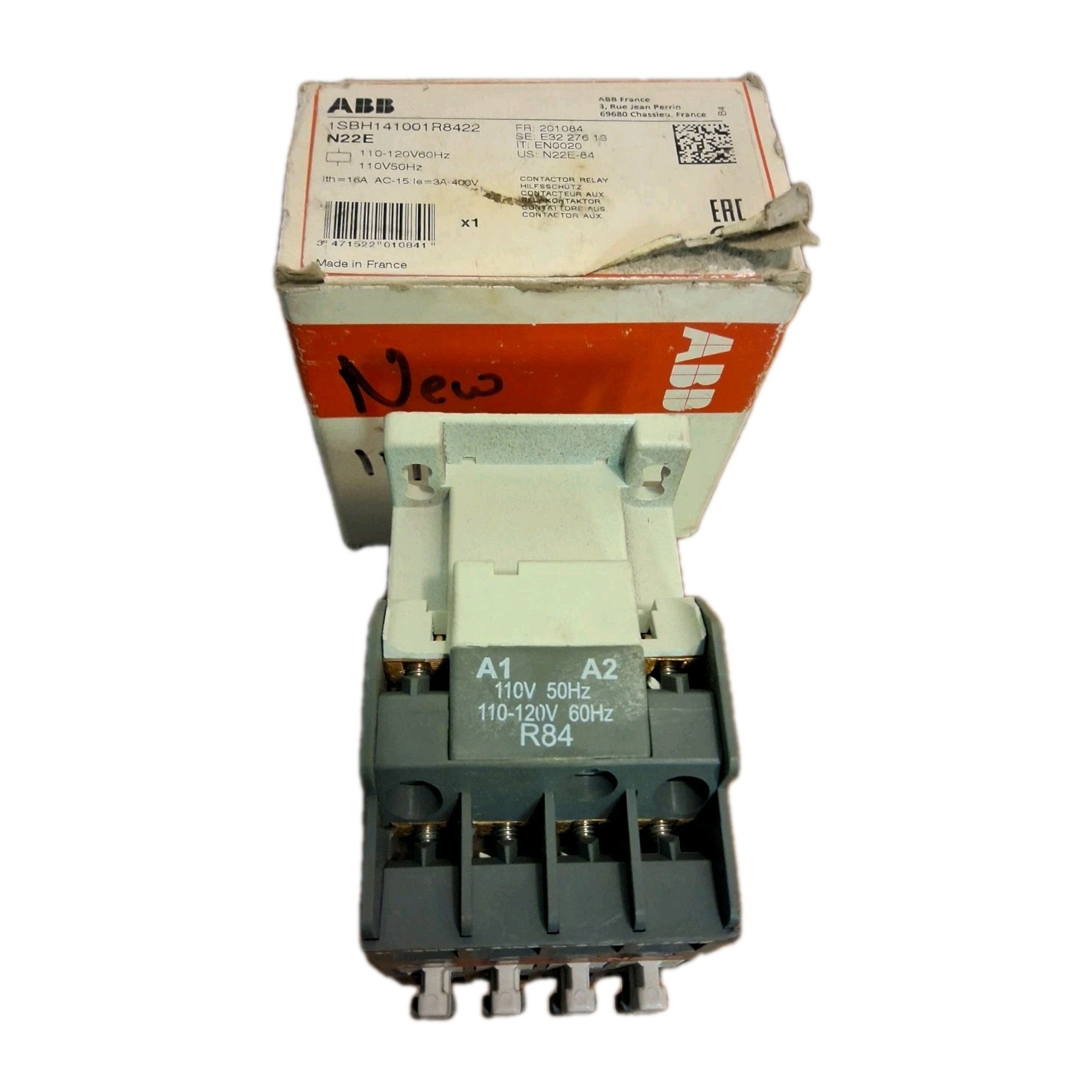 ABB 1SBH141001R8422 N22E Contactor Relay 110-120V60Hz 110V50Hz Made In France