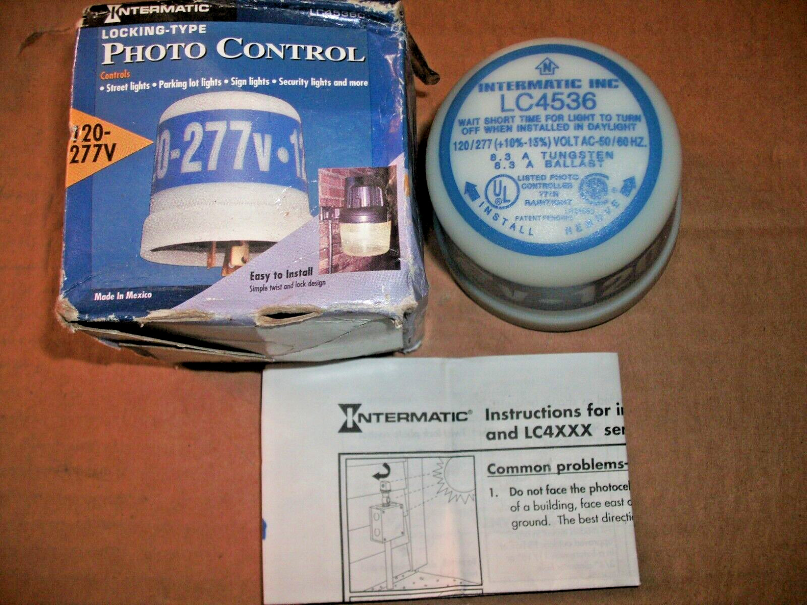 INTERMATIC LC4536 120-277 VAC TWIST LOCK RAINTIGHT PHOTO CONTROL