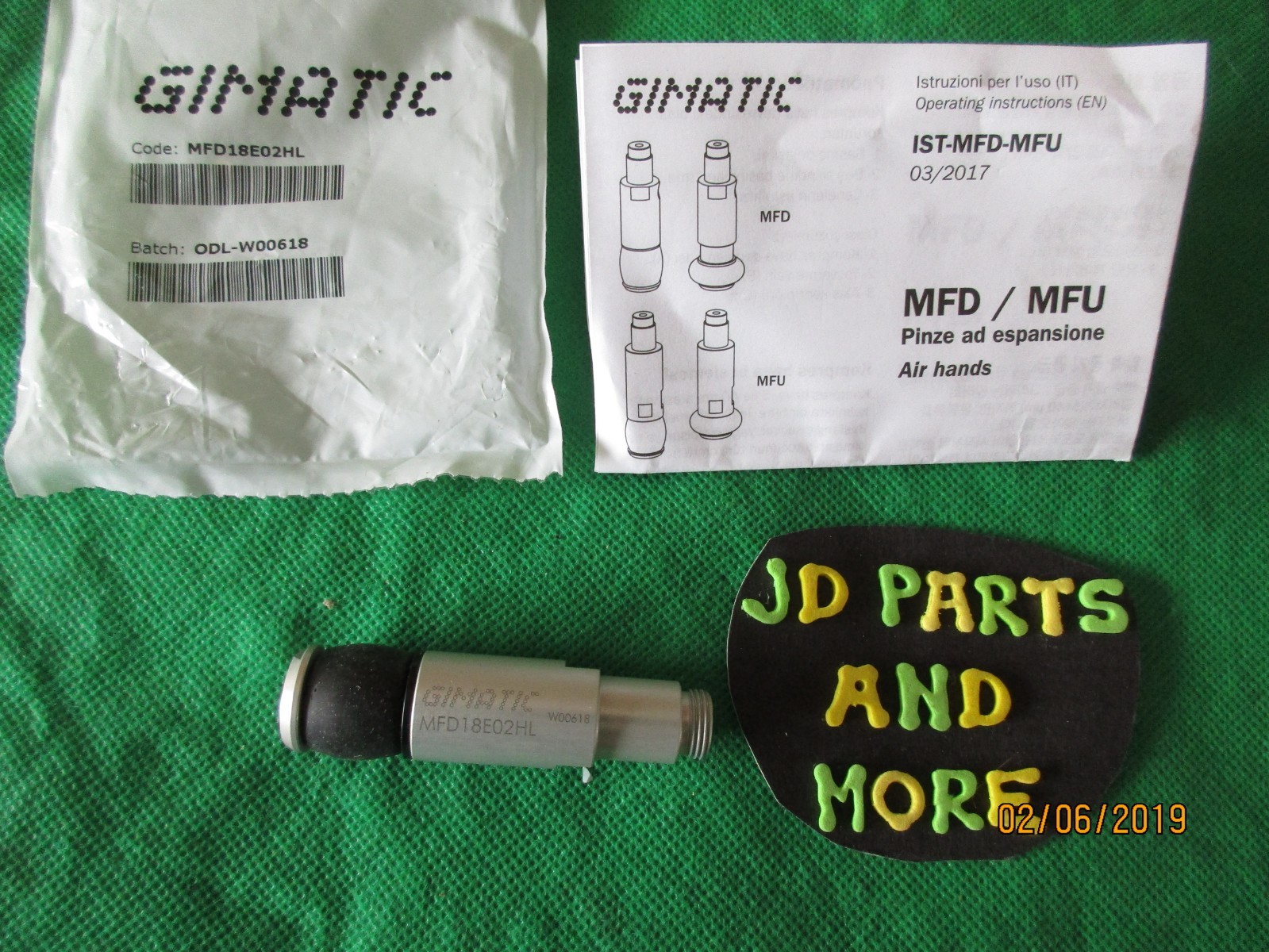 NEW GENUINE GIMATIC EPDM EXPANSION GRIPPER MFD18E02HL(6893) RANGE 18MM TO 25MM