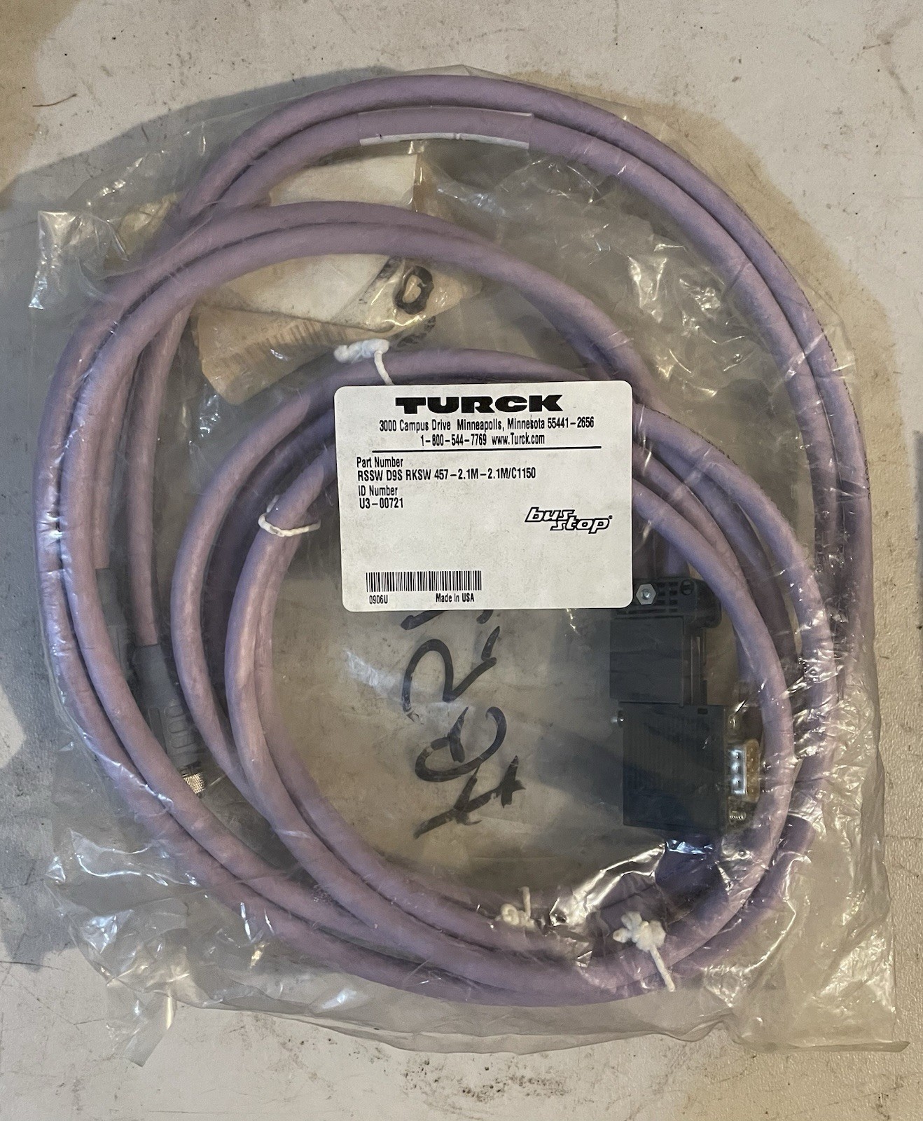Turck RSSW D9S RKSW 457-2.1M-2.1M/C1150 ID Number U3-00721