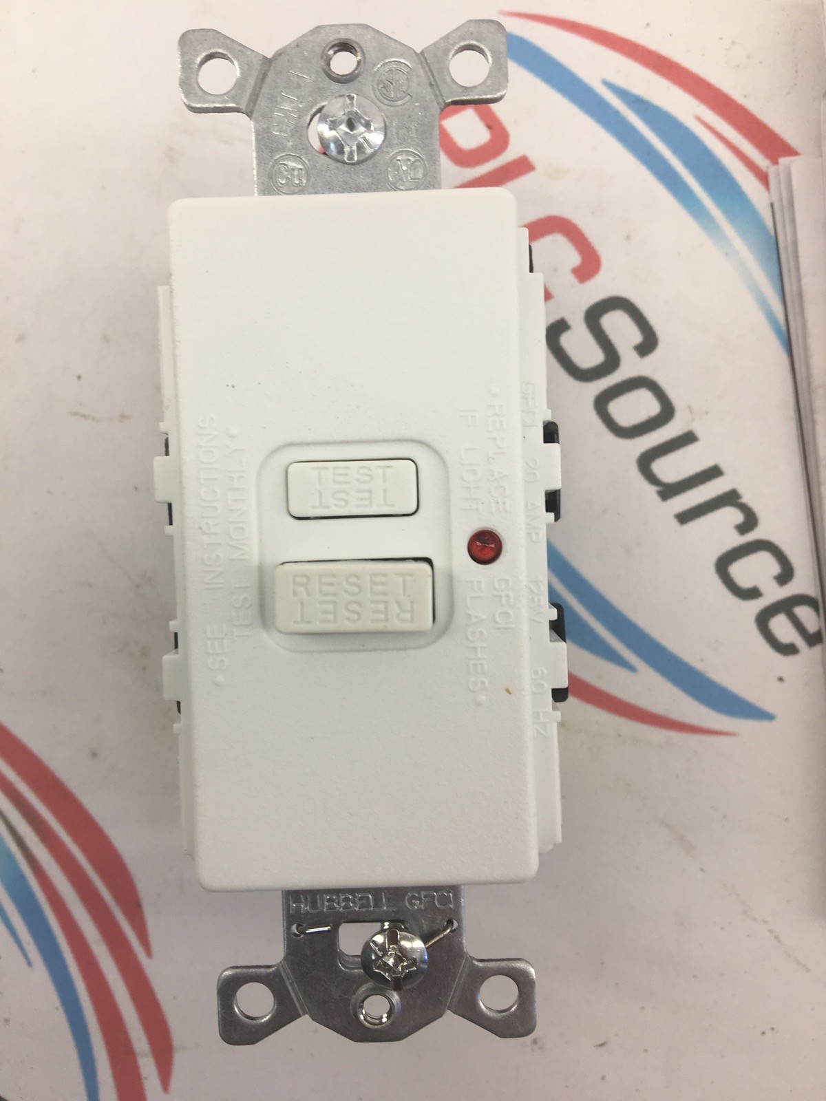HUBBELL WIRING SYSTEMS GFBF20WLA GFCI COMMERCIAL LED BALNK FACE 20A 125V WHITE