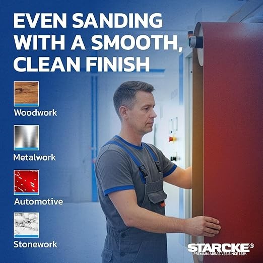 Starcke 37 x 75″ Paper 120 Grit Sanding Belt Lot Of 3 641XP