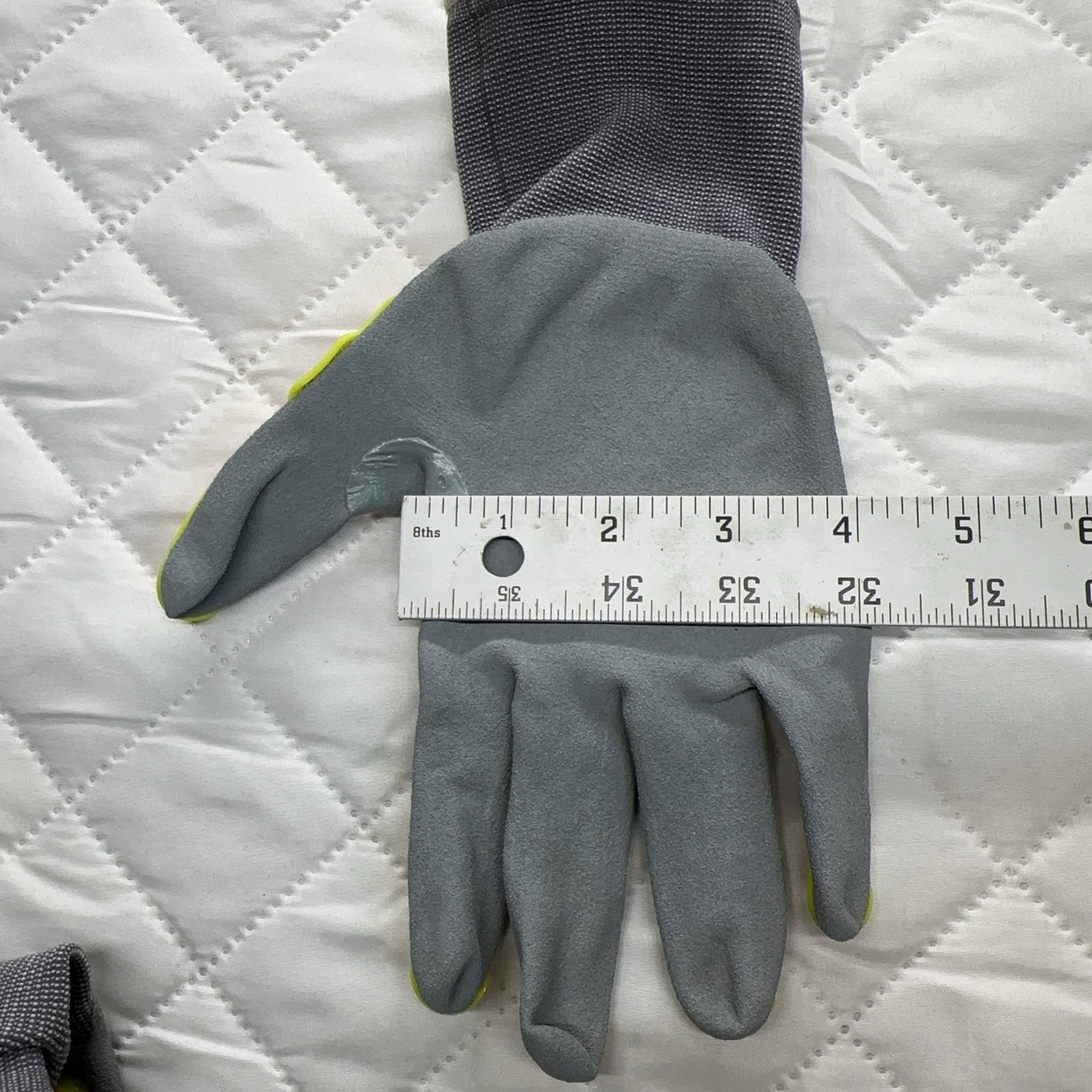 ORMADUS Impact Resistant Work Gloves Large L/9 Gray Hi-Vis Red Yellow ANSI A1