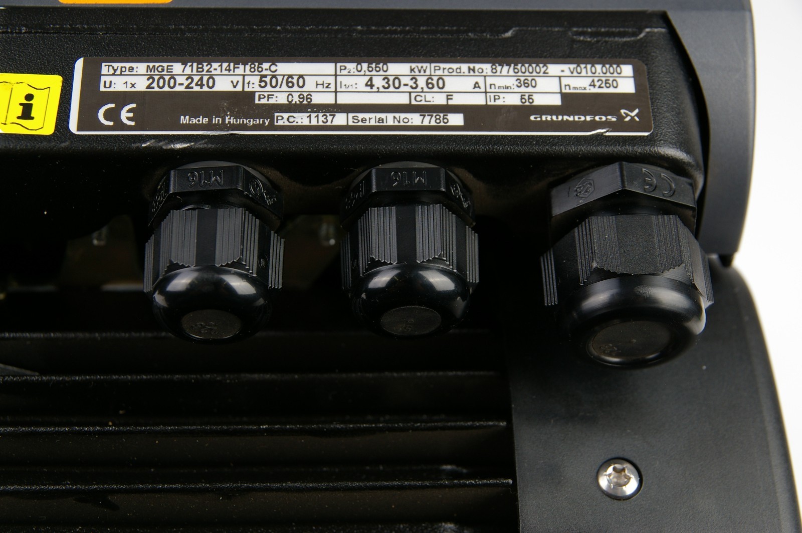 Grundfos MGE 71B2-14FT85-C 87750002 0,55kW