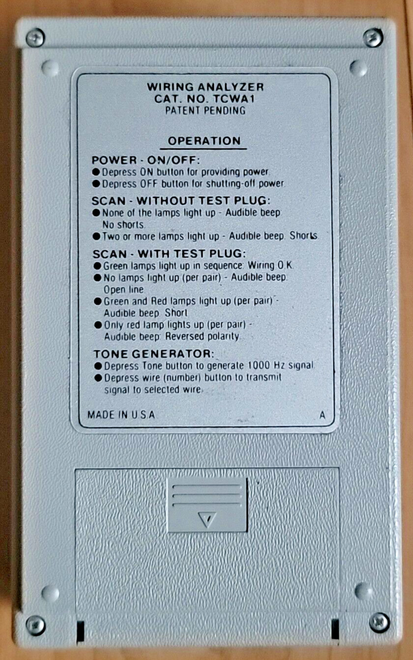 Wiring Analyzer Wire TCWA1 Thomas & Betts -Made in USAA – TESTED & WORKS
