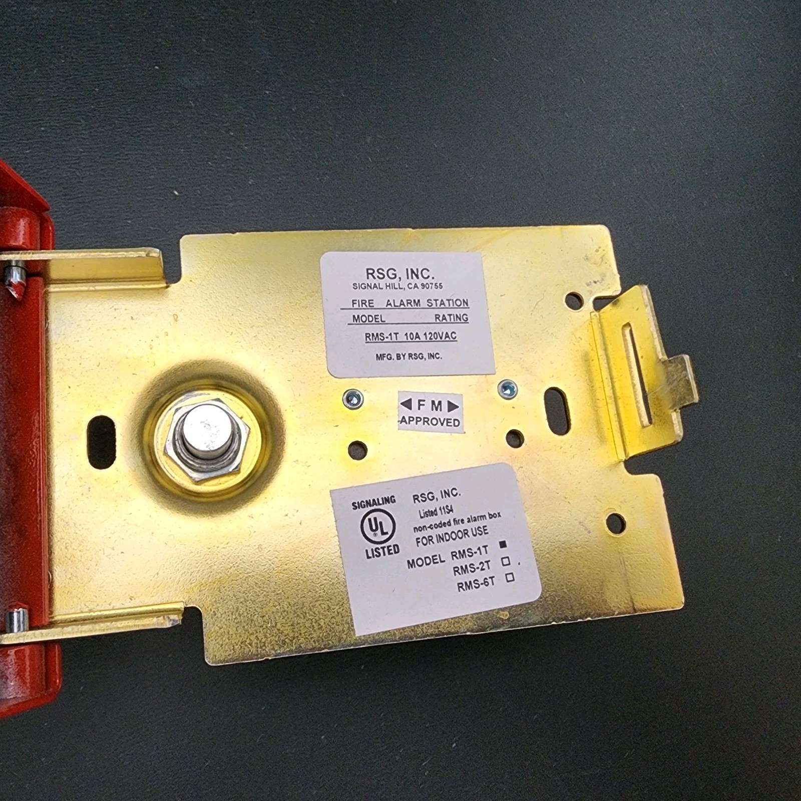 SIGNALING Fire Alarm Station RATING RMS-1T – 10A – 120VAC