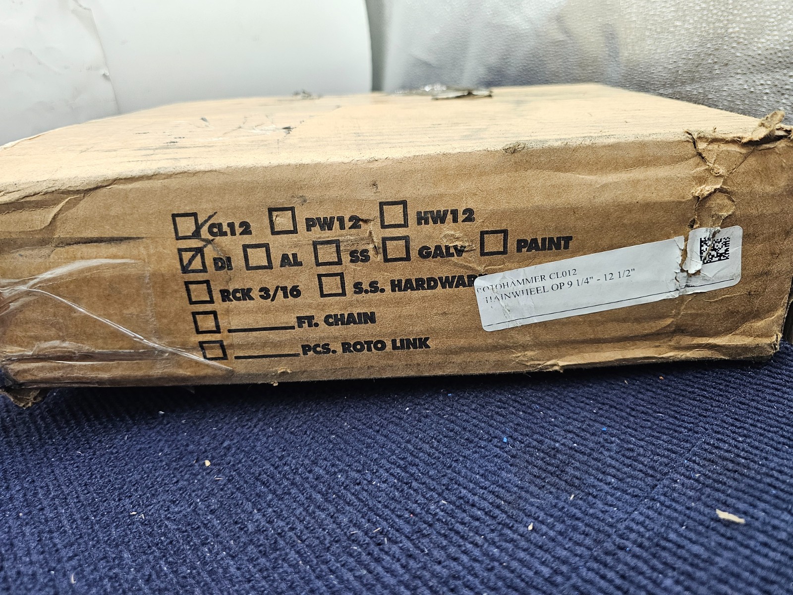 ROTOHAMMER CL12 Ductile Iron Chain Wheel Assembly, 9-1/4″ – 12-1/2″ OD Blacksta