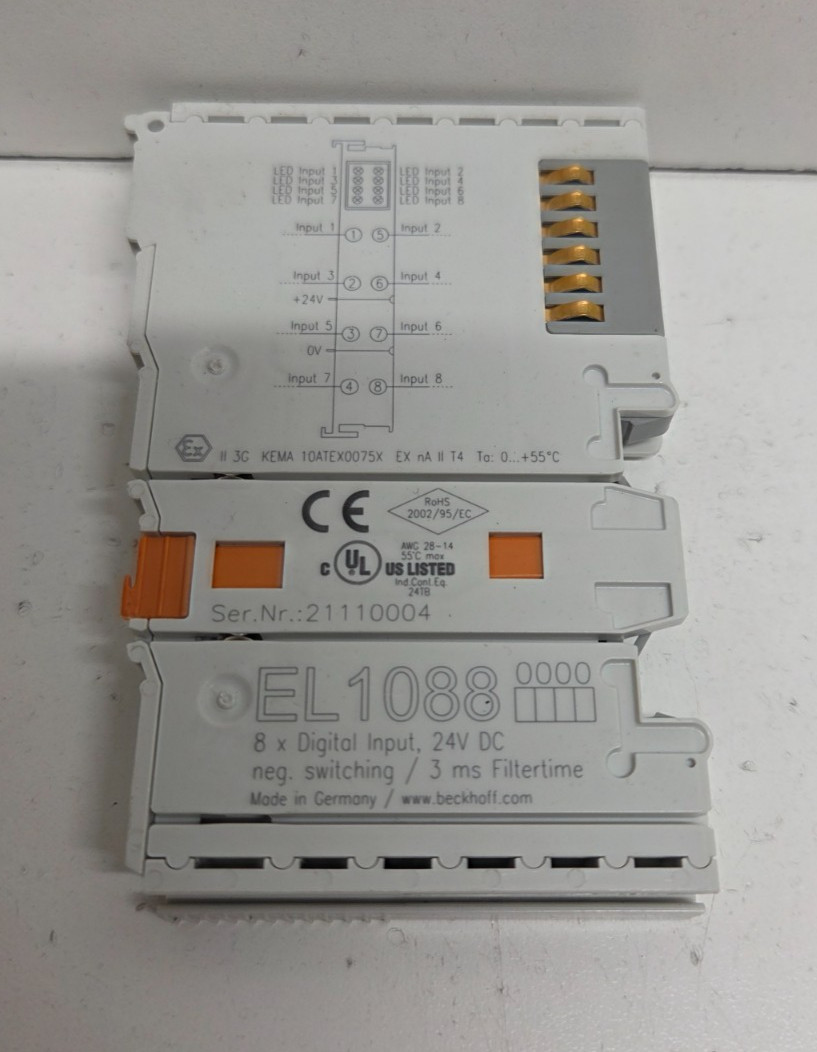NEW NO BOX! BECKHOFF 24V 8-CHANN INPUT ETHERCAT TERMINAL EL1088