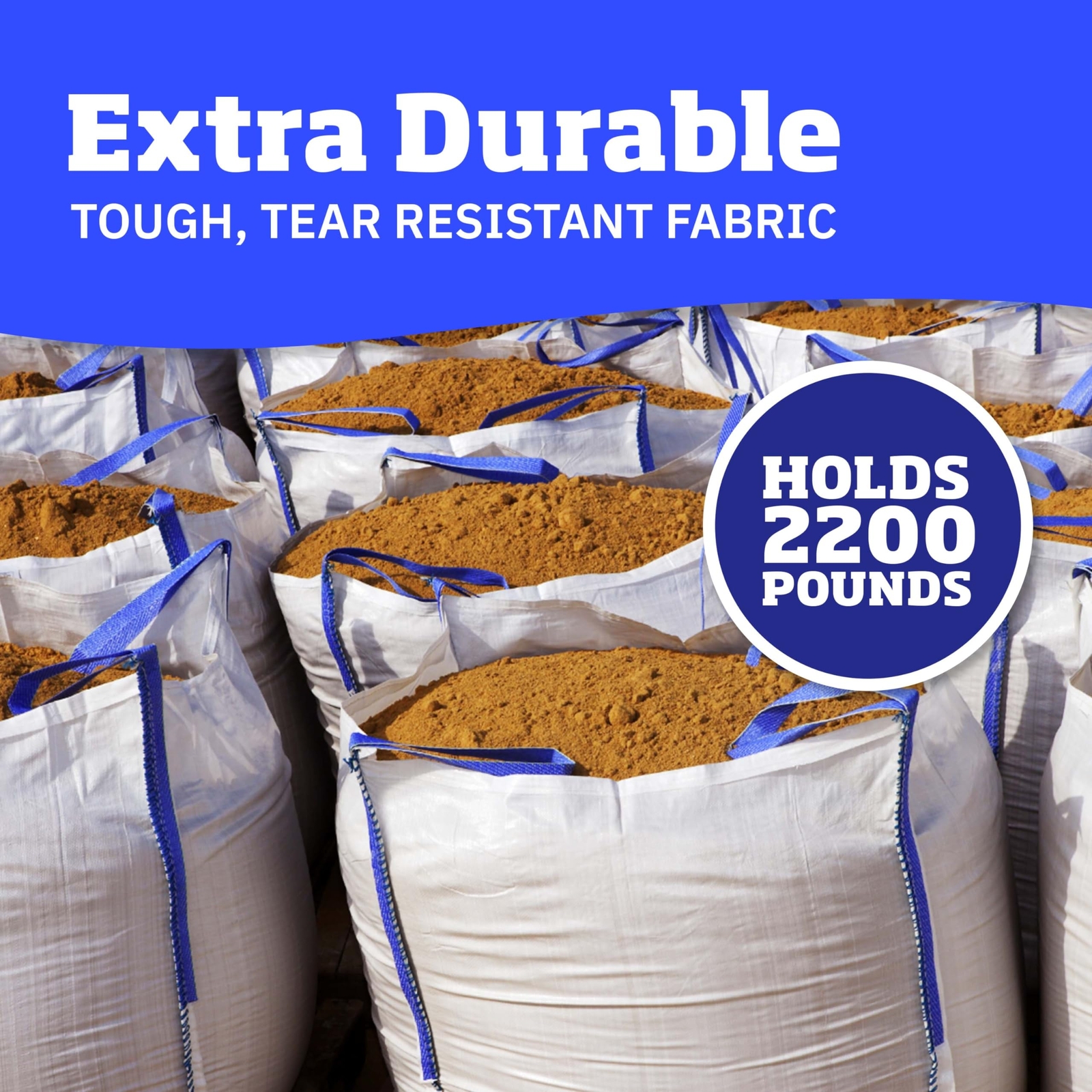DURASACK Heavy Duty Builder’s Bulk Bags 100-Gallon White Woven Polypropylene
