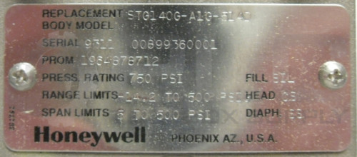 NEW HONEYWELL STG140G-A1G-514D GAUGE PRESSURE SMART TRANSMITTER 750 PSI