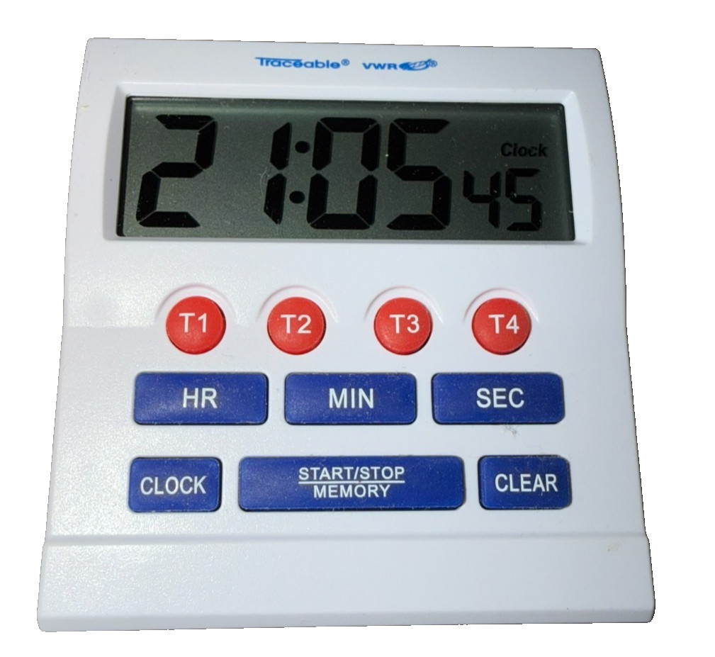 Traceable 7898 VWR 89140-552 Four-Channel Timer Count Up/Down Lab Timer NEW