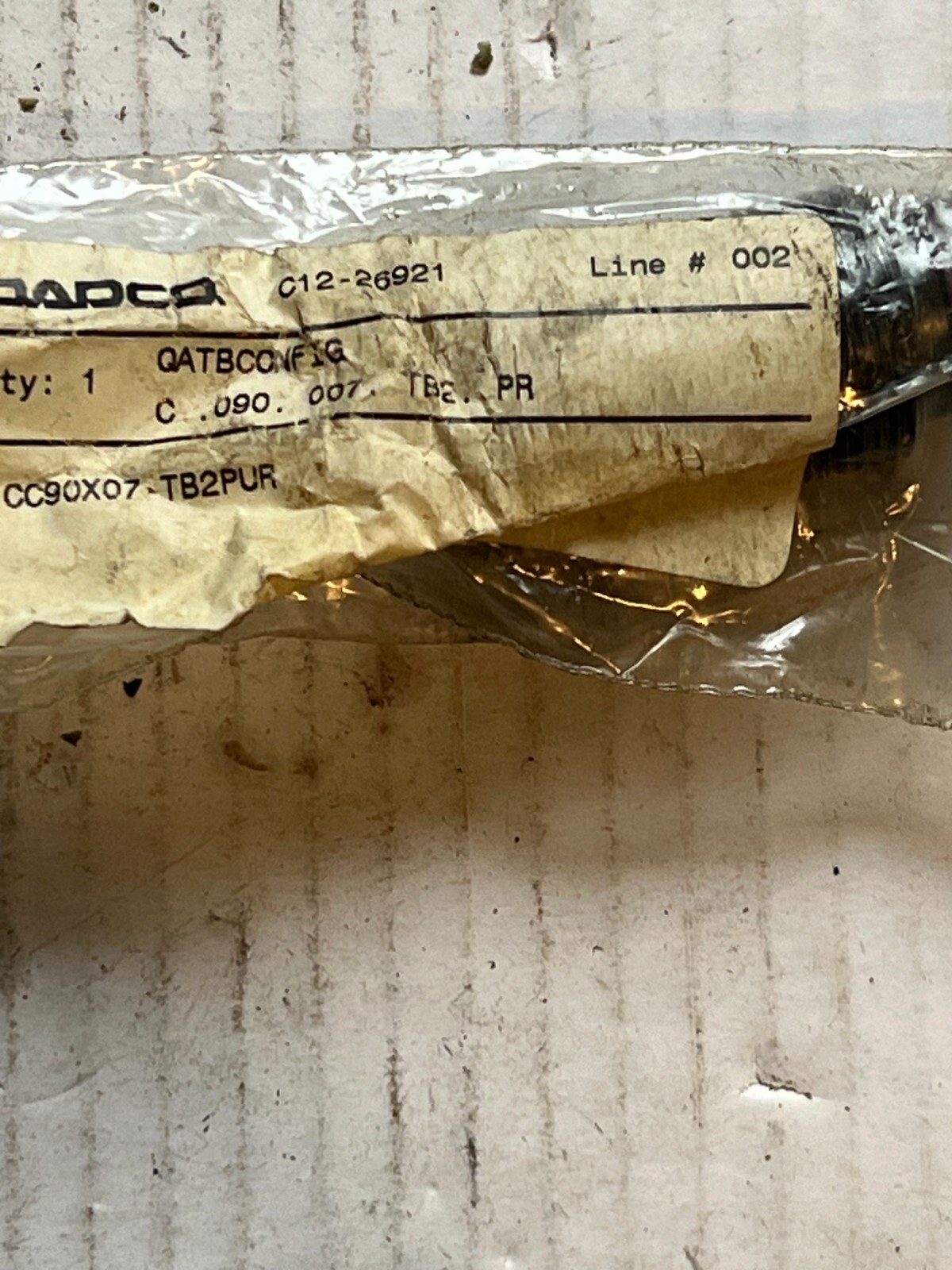 dadco c12-26921 nos poor packaging cc90x07-tb2pur