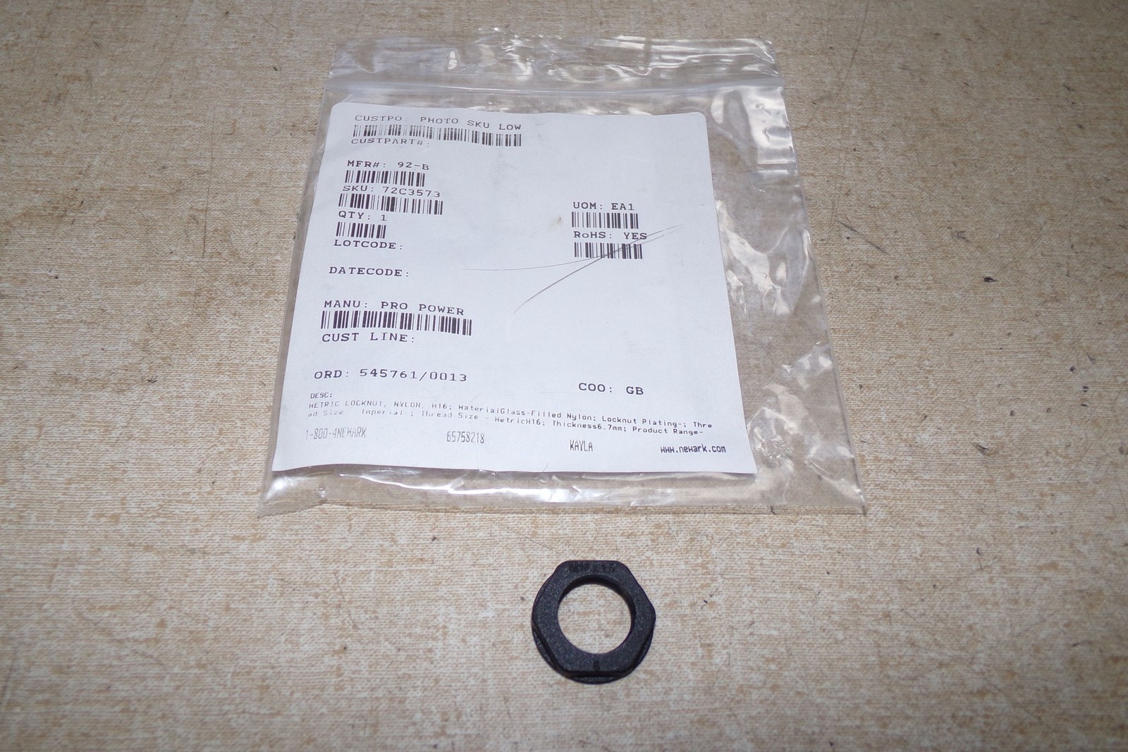 NEW Pro Power 92-B Metric Locknut Nylon *FREE SHIPPING*