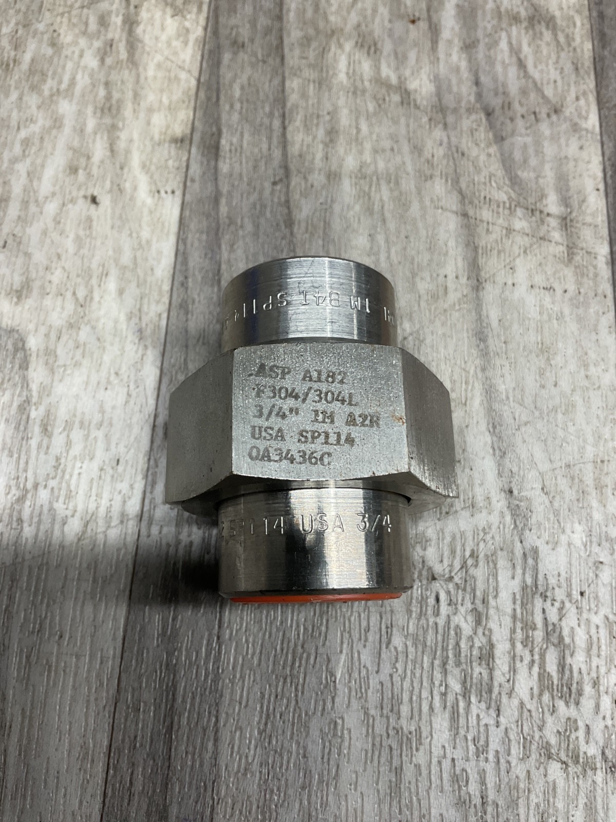 ASP A182 SP114 Union Pipe Fitting, 3/4” IM A2R, QA3436C, F304/304L, #4022F157SI
