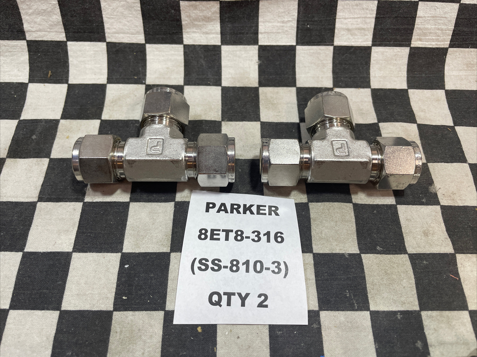 PARKER TEE UNION 1/2″, 8ET8-316, 8SC8-316, SS-810-6, LOT OF 4 SHIPSAMEDAY#1218P1
