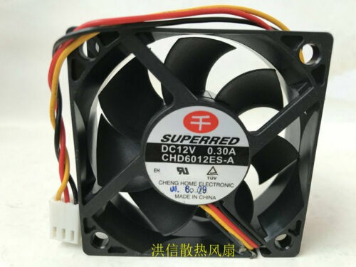 1PC SUPERRED CHD6012ES-A DC12V 0.30A 60*20mm 3-wire 6cm cooling fan