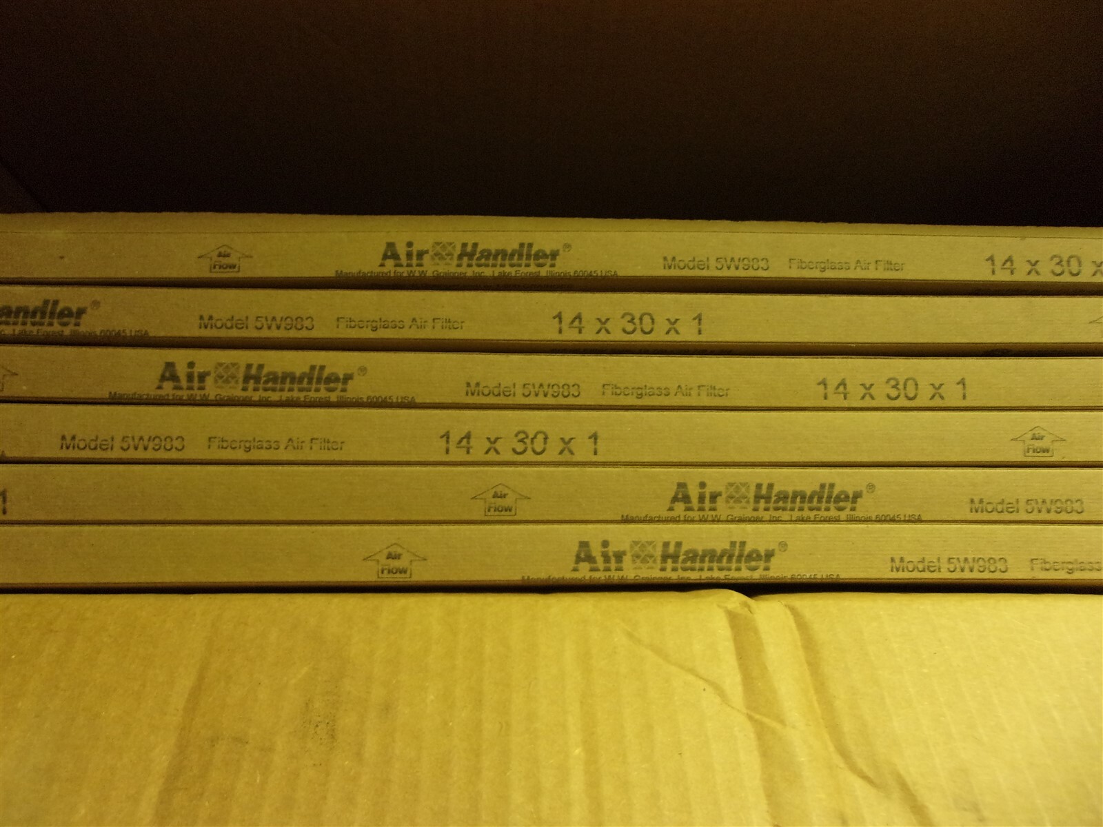 NEW Air Handler Air Filter Fiberglass 5W983 14x30x1, Lot of 6 *FREE SHIPPING*