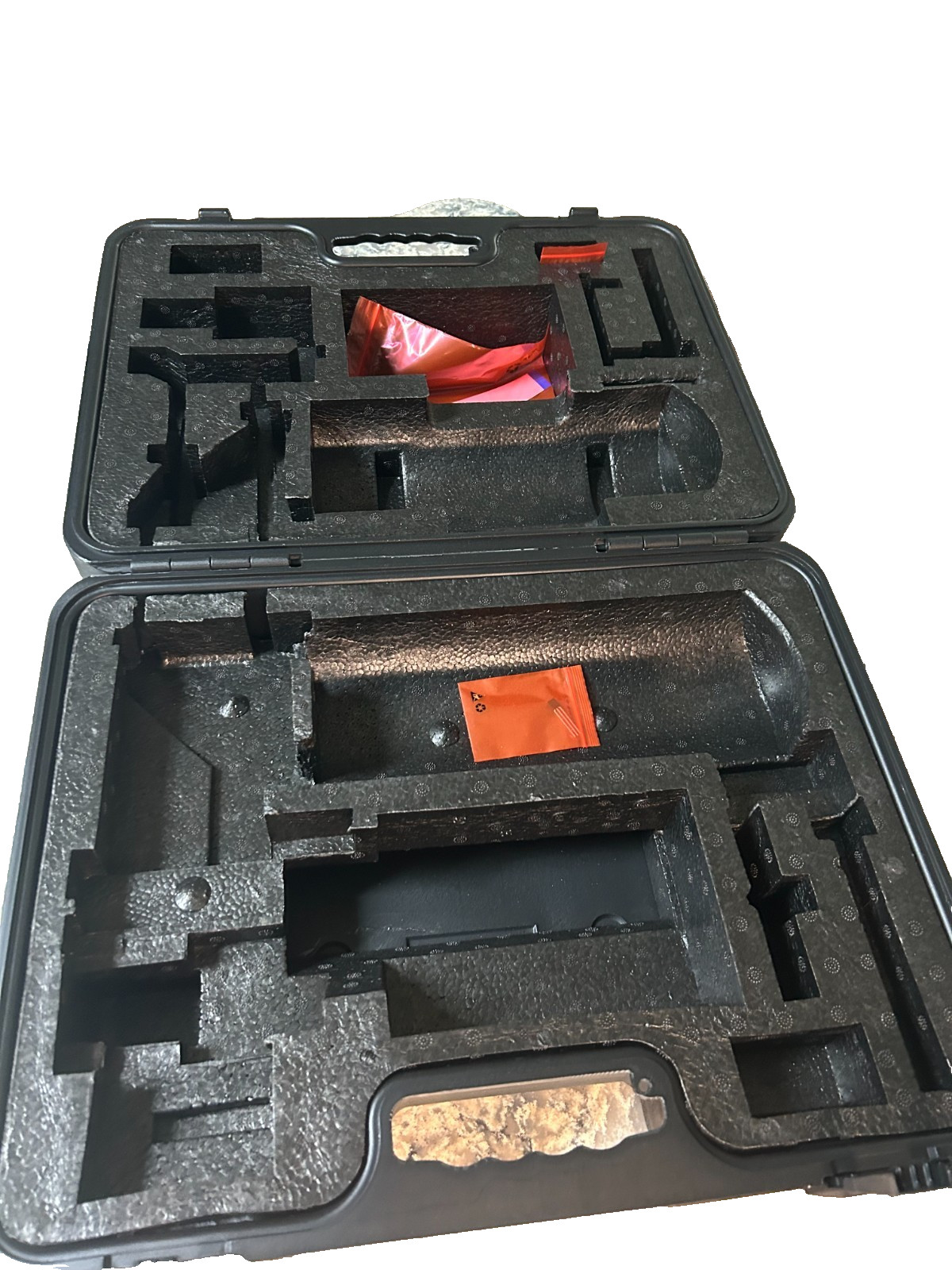 Padded Hard Side Plastic Black Carrying Case 19x15x8