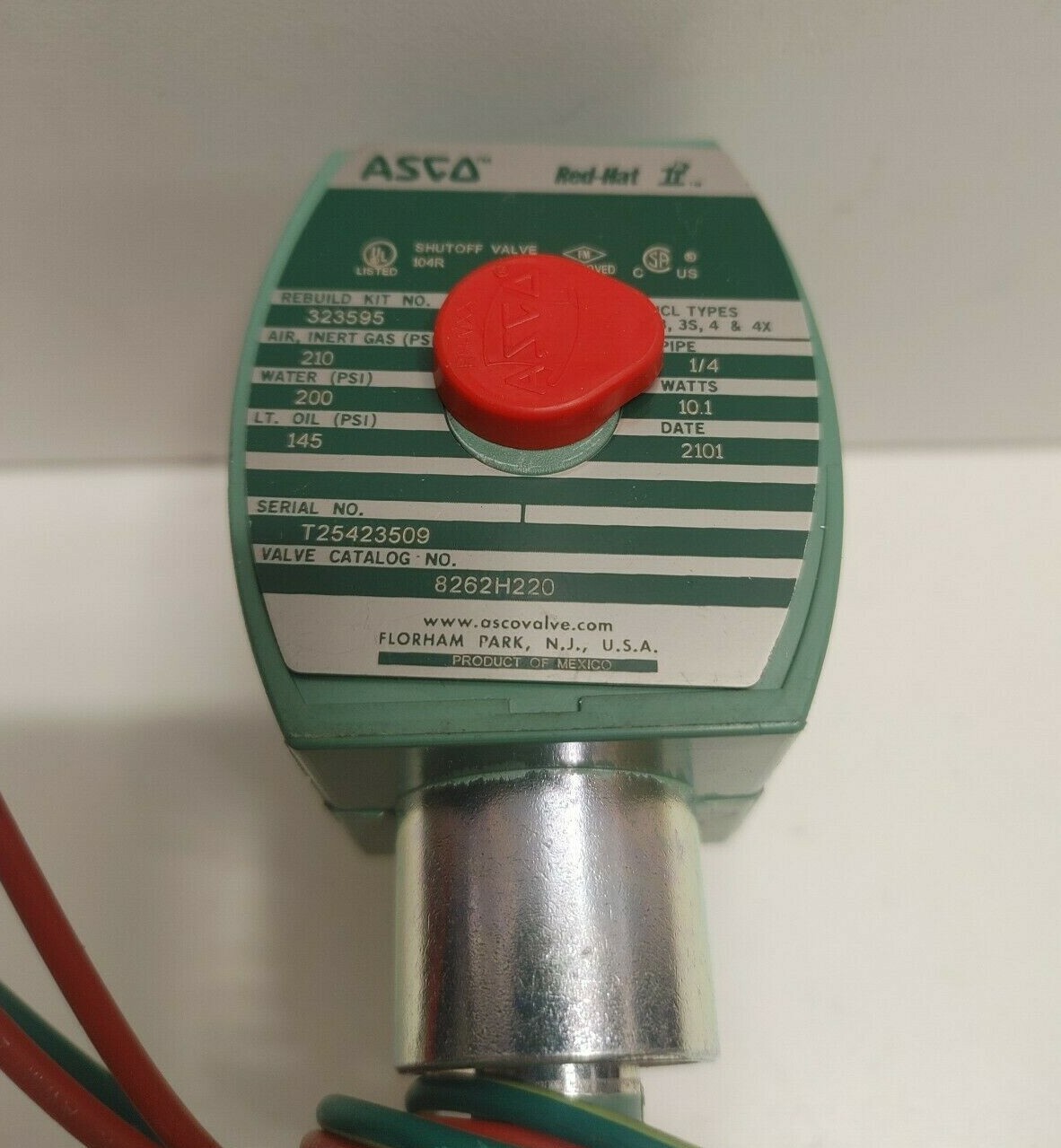 NEW OLD STOCK! ASCO 120V 1/4″ SOLENOID VALVE 8262H220