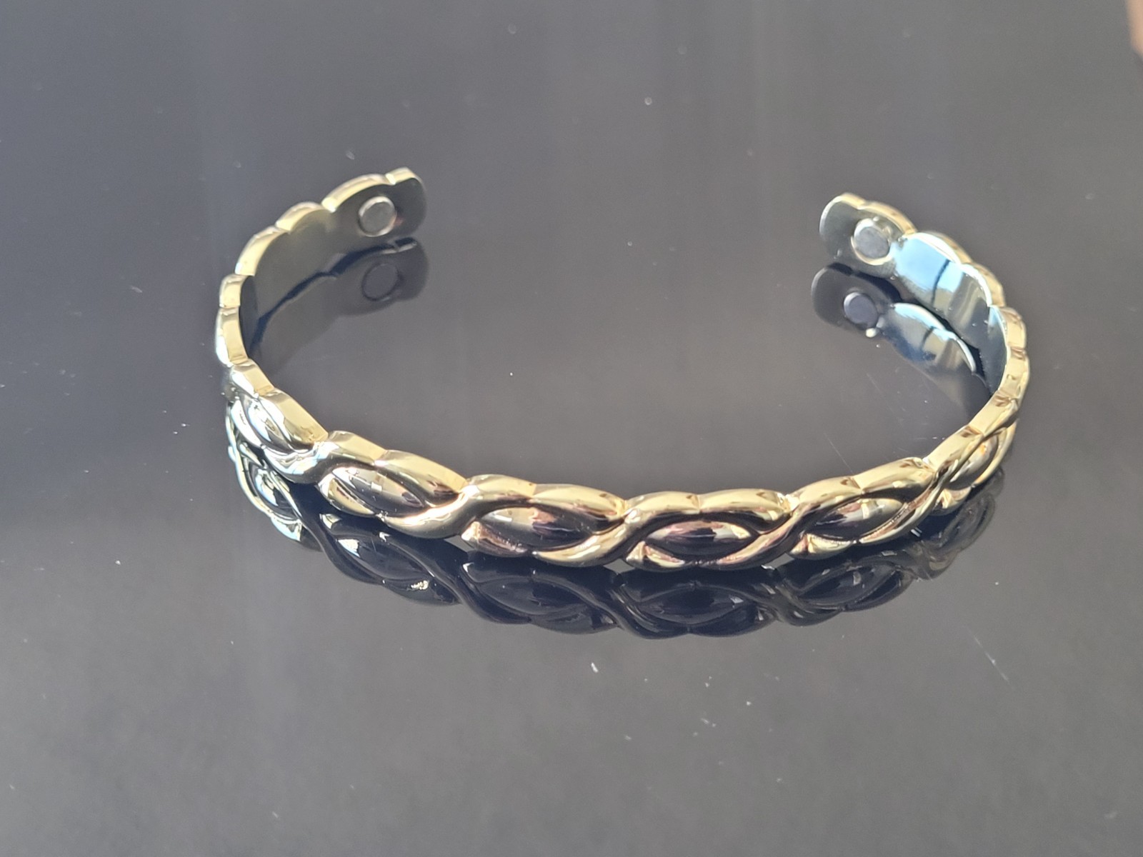 Pure Copper Magnetic Bracelet Arthritis Energy Cuff – Gold Silver Plated Eyes