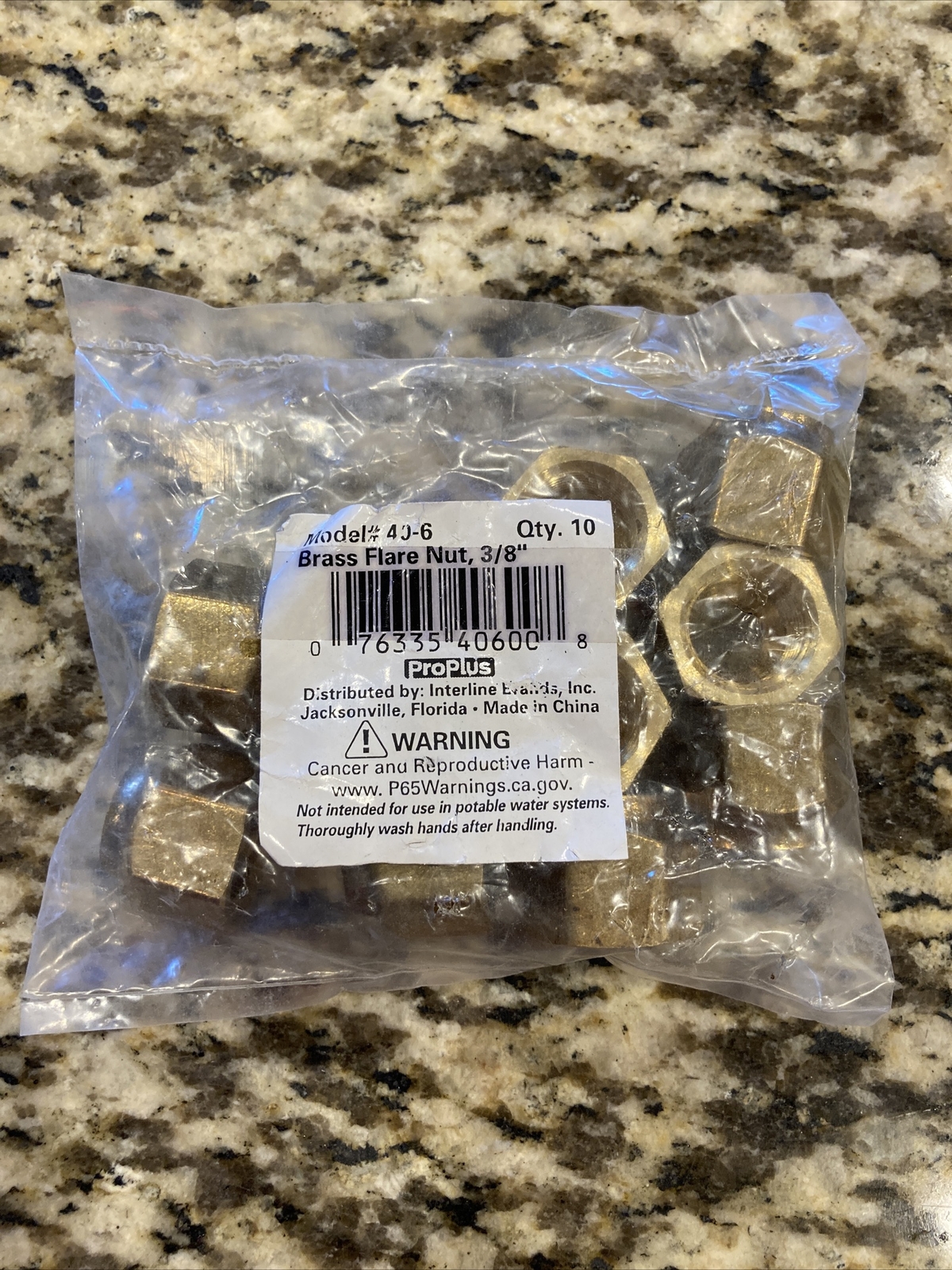 LOT OF 10 PROPLUS Model#40-6 Brass Flare Nut 3/8”🔥Sealed