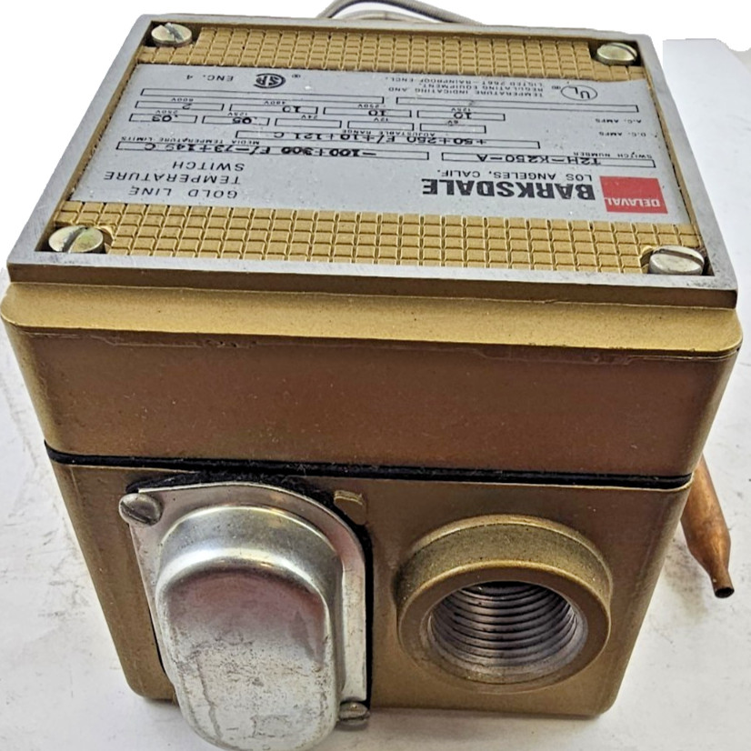 Barksdale T2H-K250-A Temp Switch -100 to 300°F Gold Line 0.3A@250DC 2A@600AC