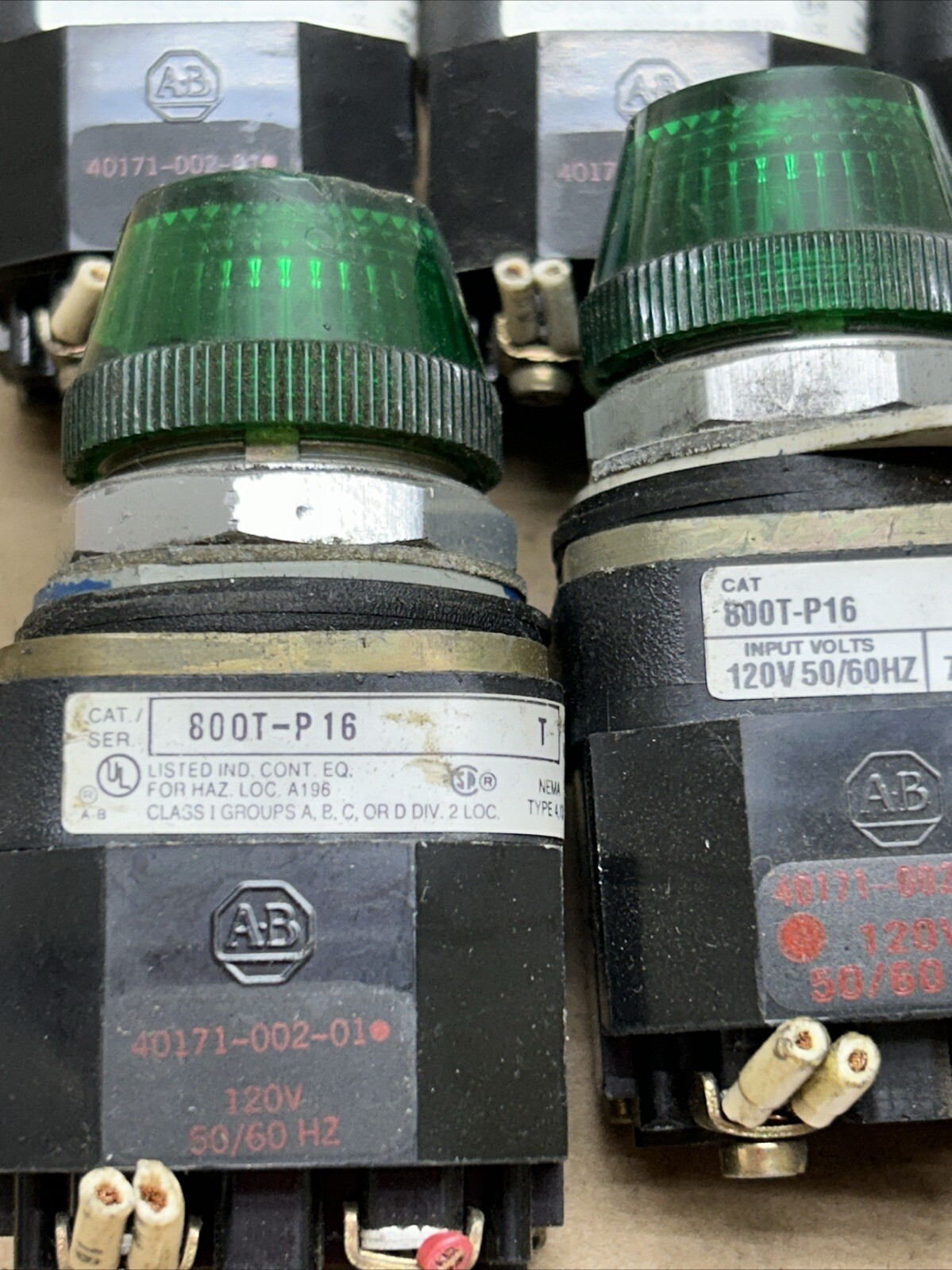 (7) Allen Bradley 800T-P16 Green Series T Buttons Fast Shipping!+ Warranty