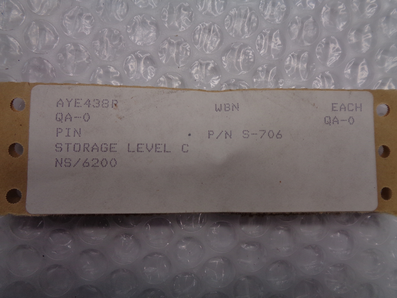 INDUSTRIAL SPARE S-706 PIN LOT OF 3 NSNP
