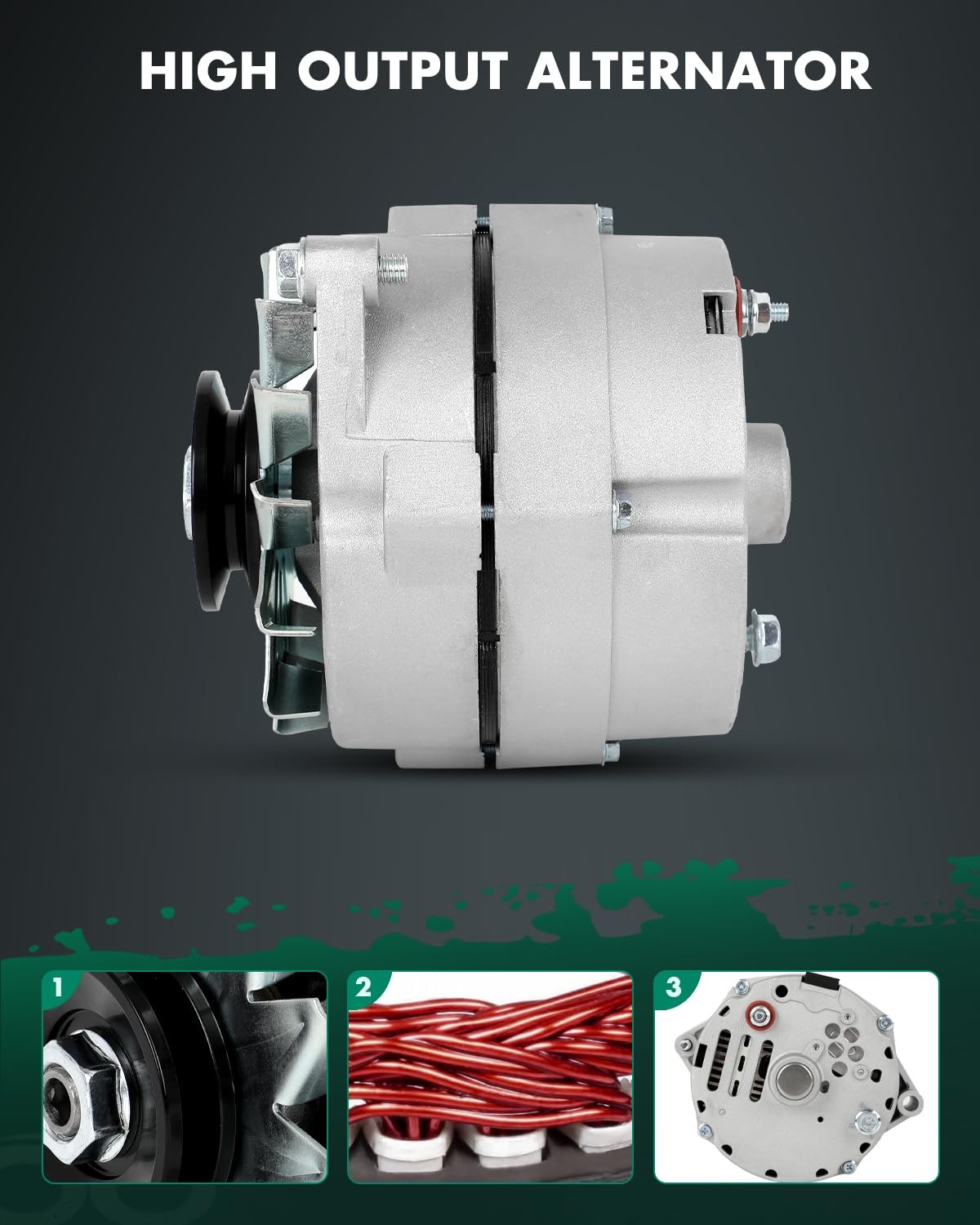 100A Chevy 10SI Alternator Replacement High Performance 12V Auto Part New