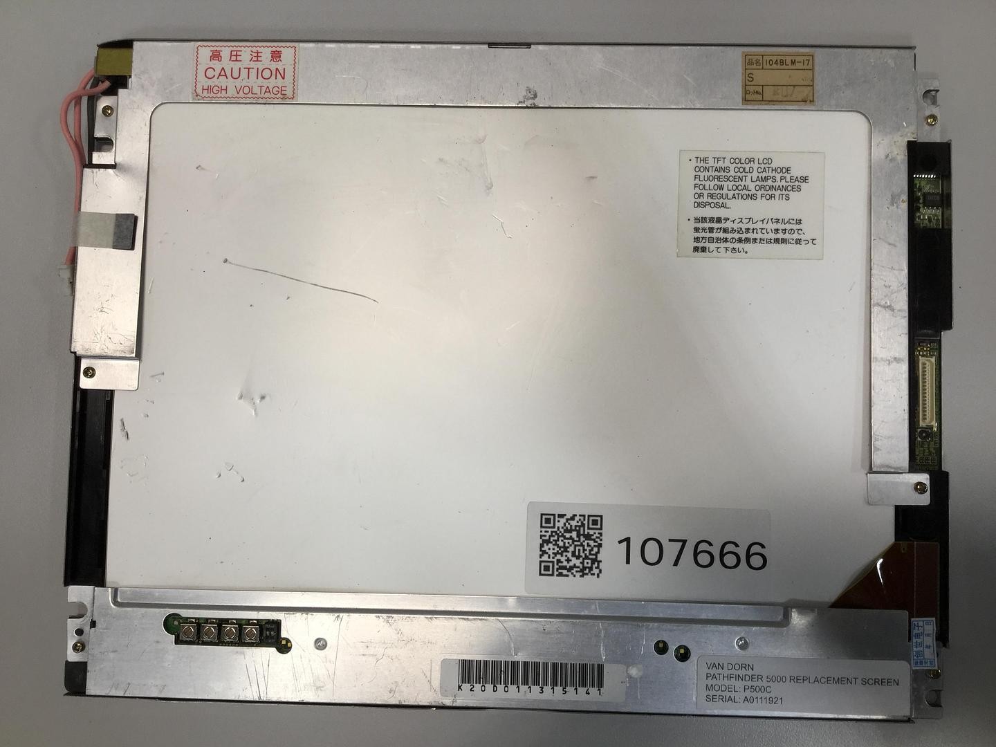 VAN DORN Pathfinder 5000 Replacement Screen P500C Used #107666