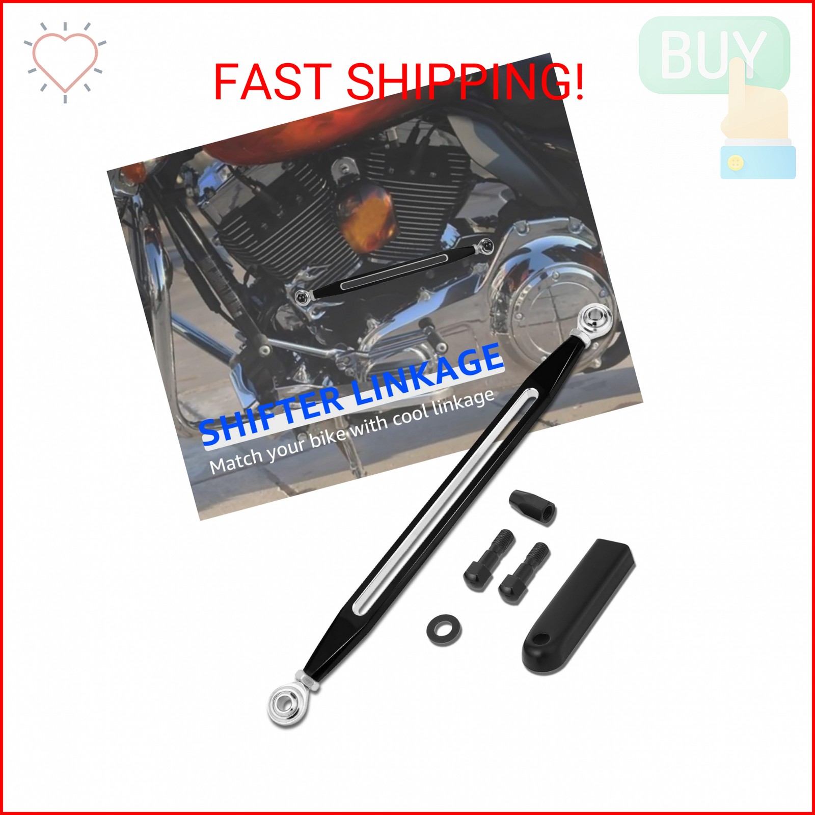 AILMOTO Black Shift Linkage, Shift Rod Compatible for Harley Davidson 1986-2024
