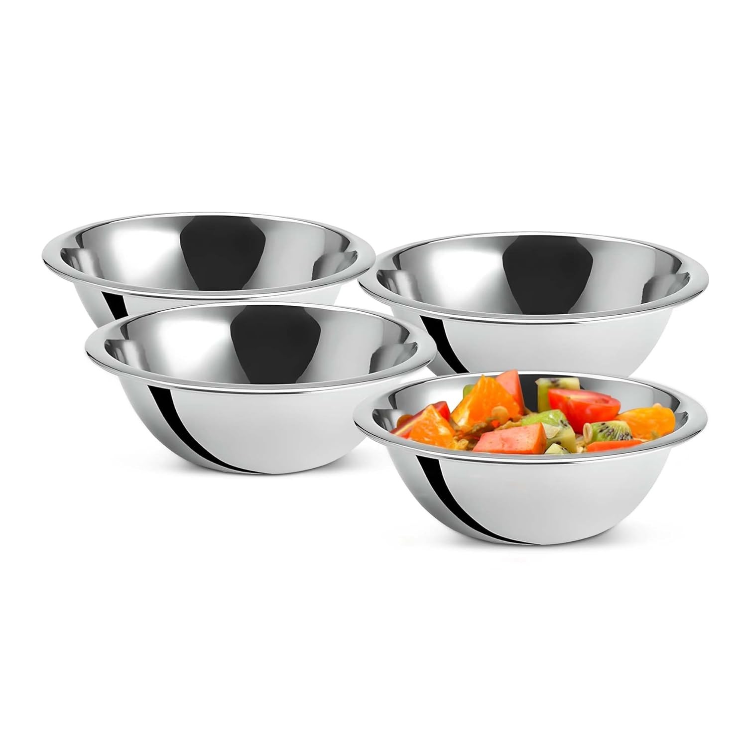OCS Parts 4-Pack 7-Inch 0.75 Quart Stainless Steel Mixing Bowls