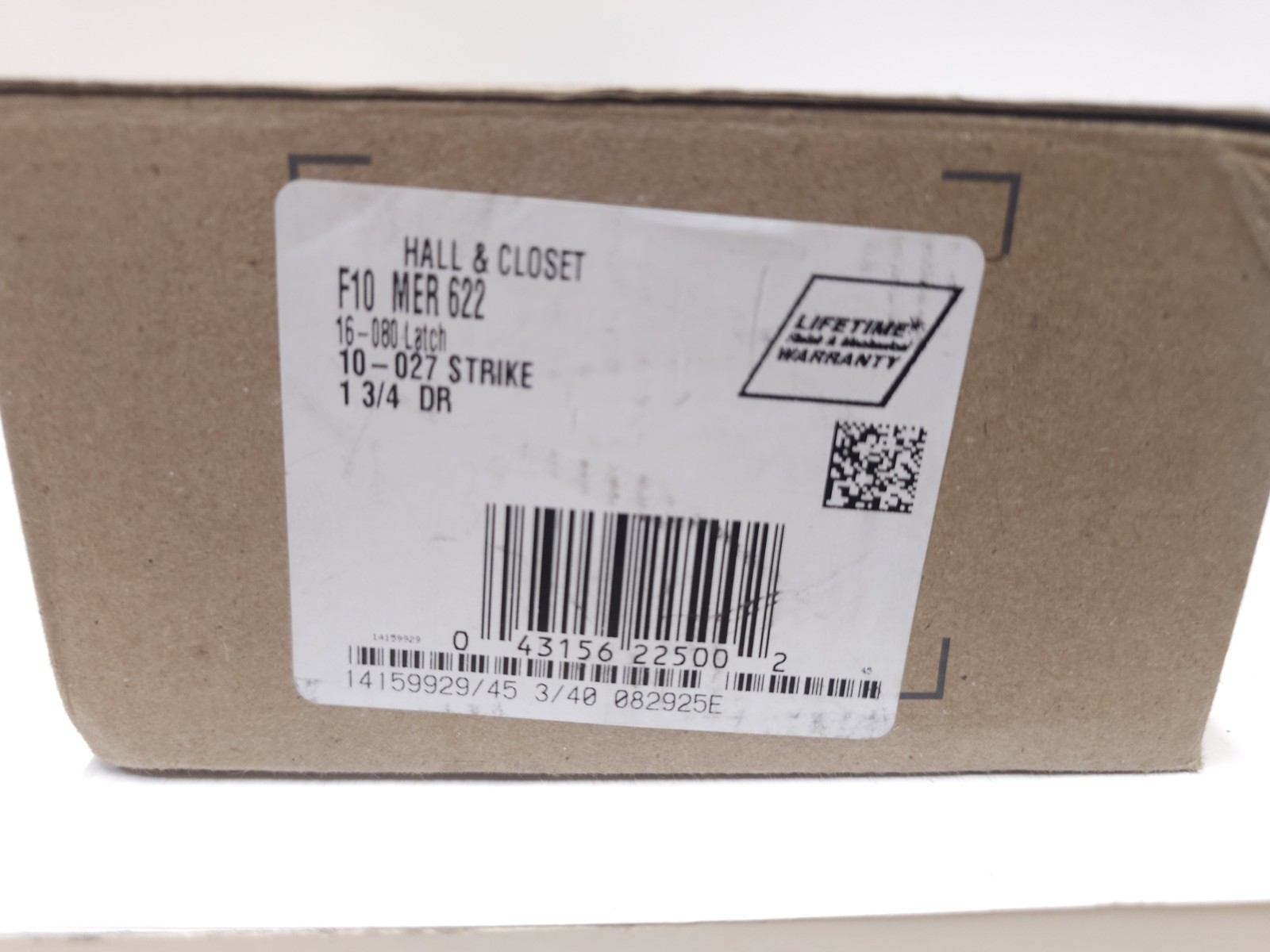 Schlage F10MER622 Hall & Closet Door Lever Set Matte Black NEW 1 3/4 DR