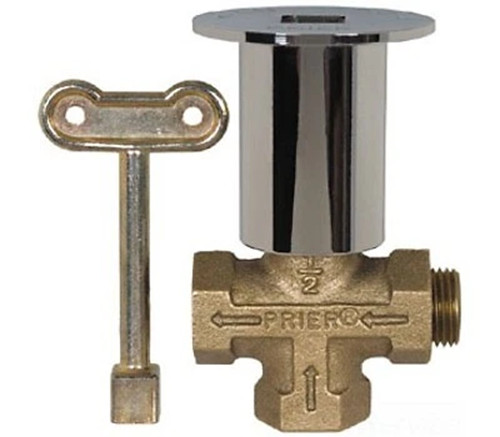 PRIER C-64CP 1/2 in. Female Brass Log Lighter 3-Way Valve, Chrome, NEW BOX