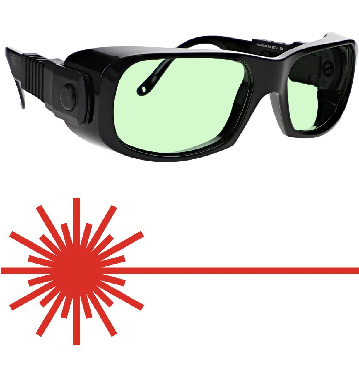 Phillips Safety C2KG5 Laser Safety Glasses 300 Light Green Lens Black Frame