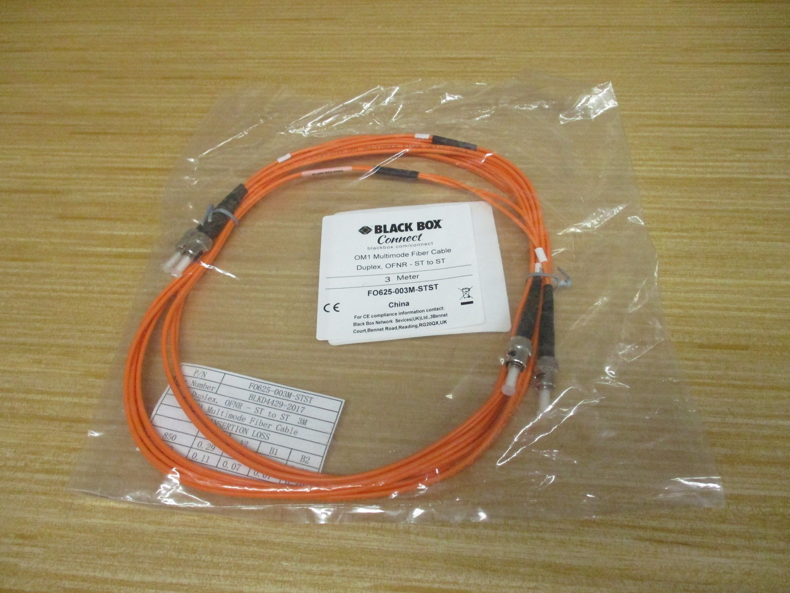 Black Box FO625-003M-STST OM! Multimode Fiber Cable (Pack of 2)