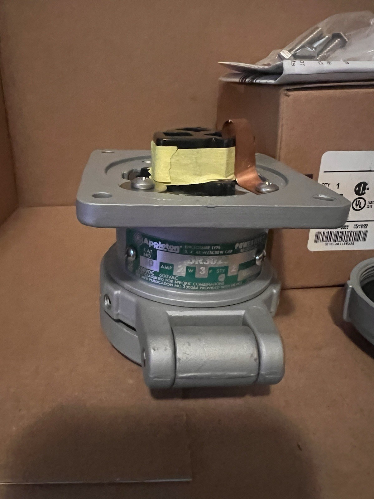 Appleton ADR3023 PowerTite 30A 250-600V Industrial Receptacle NEW