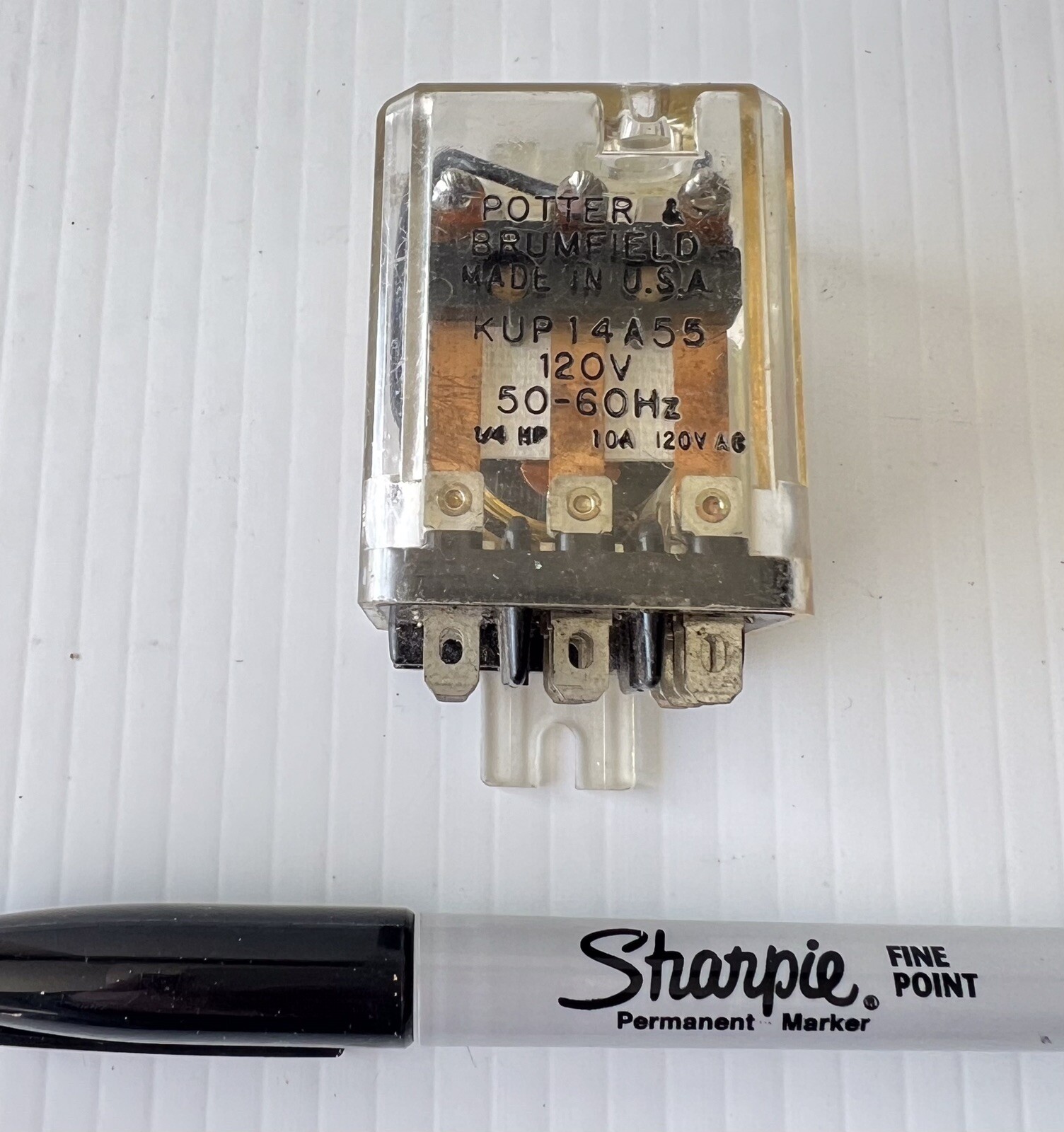 Potter & Brumfield KUP14A55 1/4 HP, 10AMP, 120V Relay (NOS)
