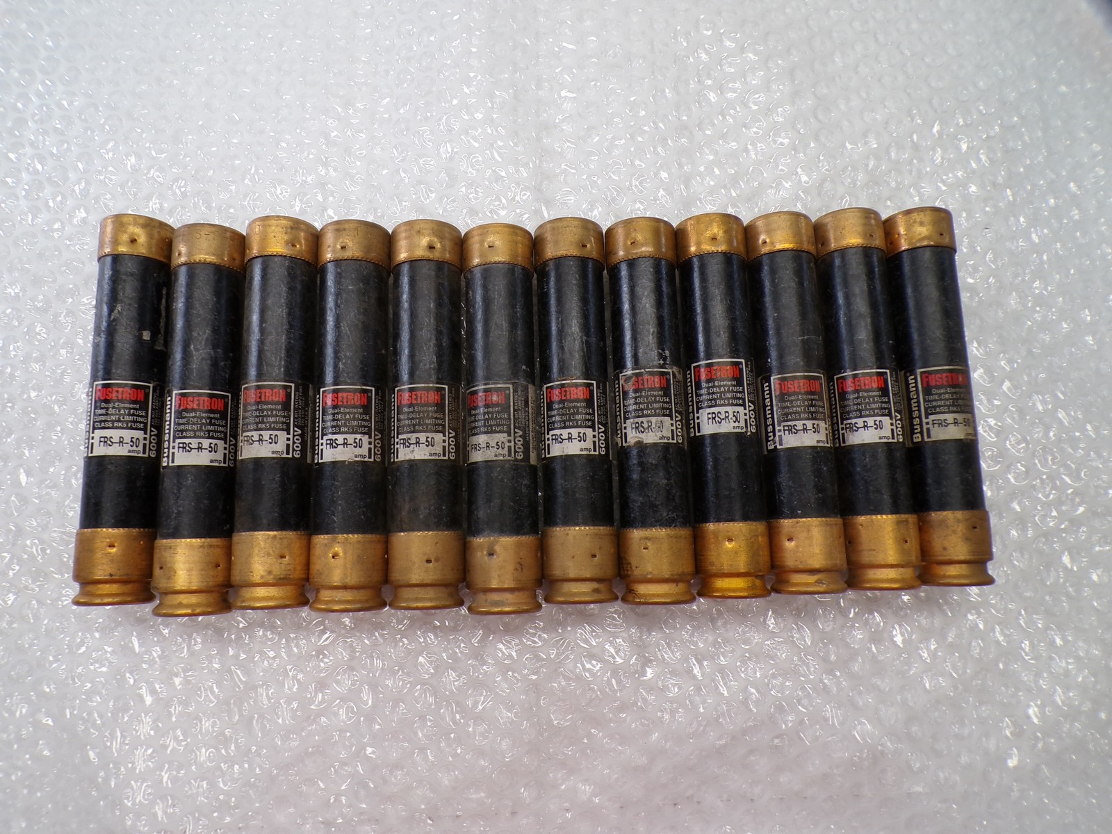 FUSETRON FRS-R-50 FUSE BLACK LOT OF 12 NSNP
