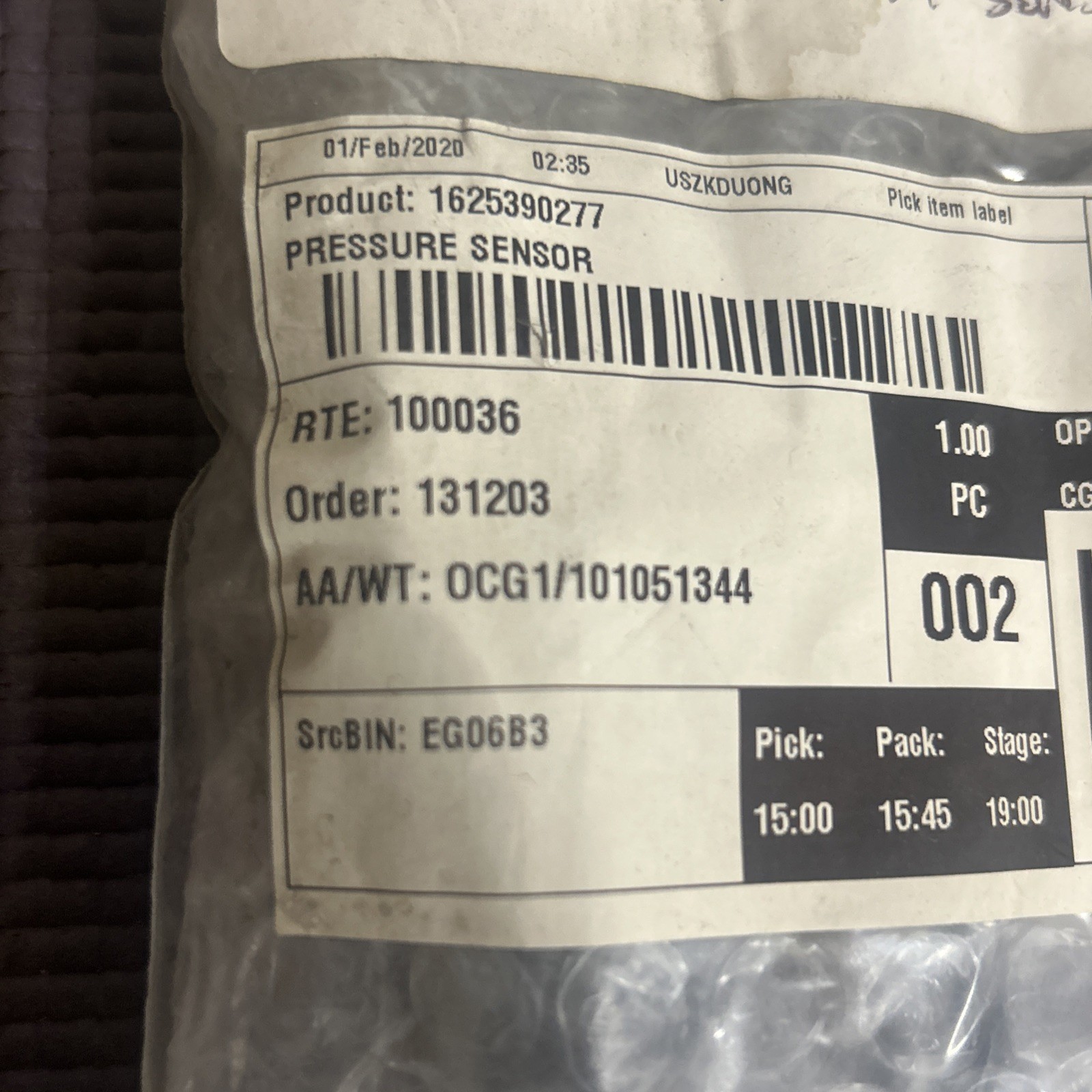 Atlas Copco 1625390277 PRESSURE SENSOR COMPRESSOR REPLACEMENT OEM German Made