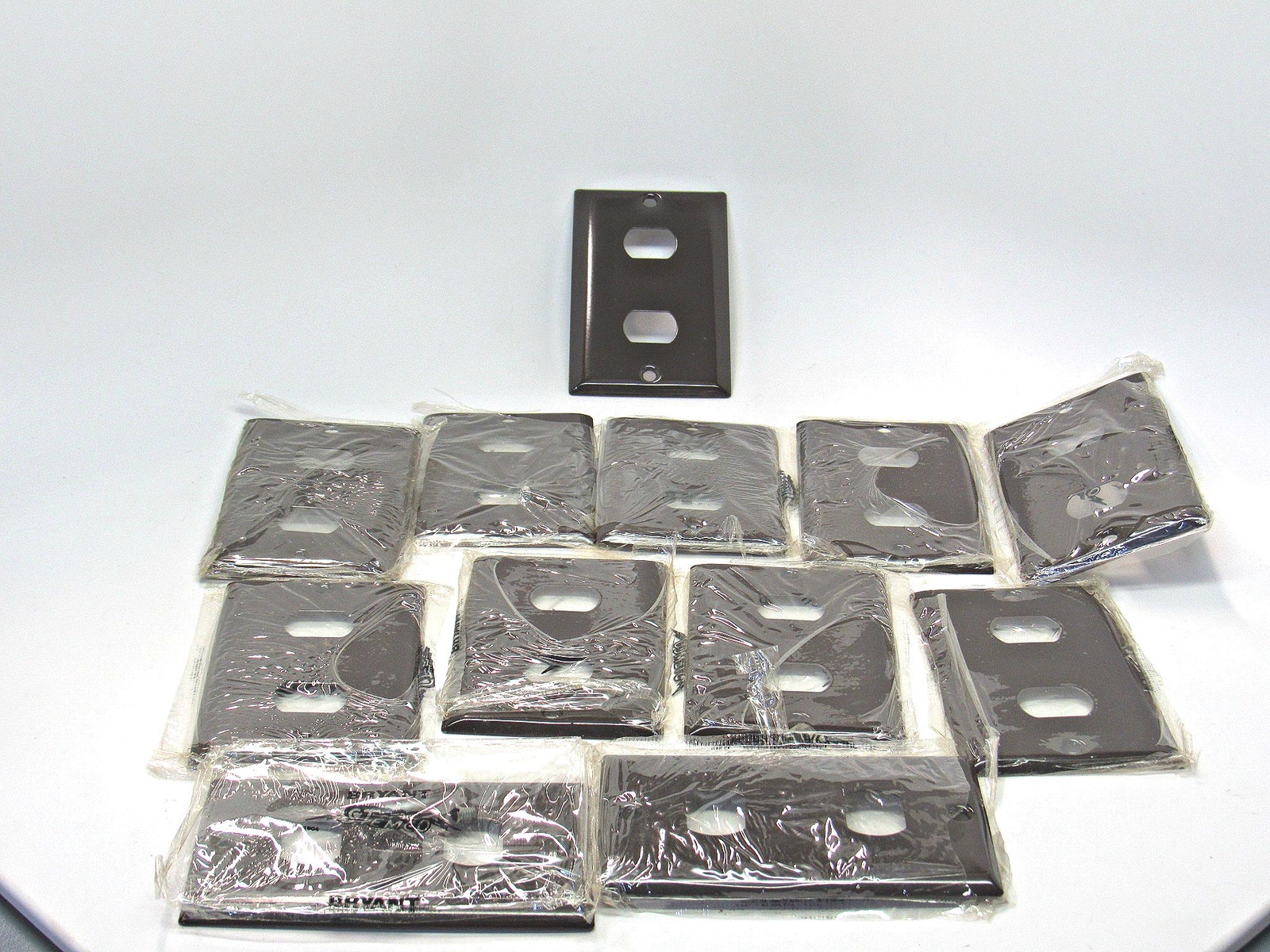 Metal Bryant E53420 Electrical Light Switch Plate Cover Brown 1 Gang 2 Device