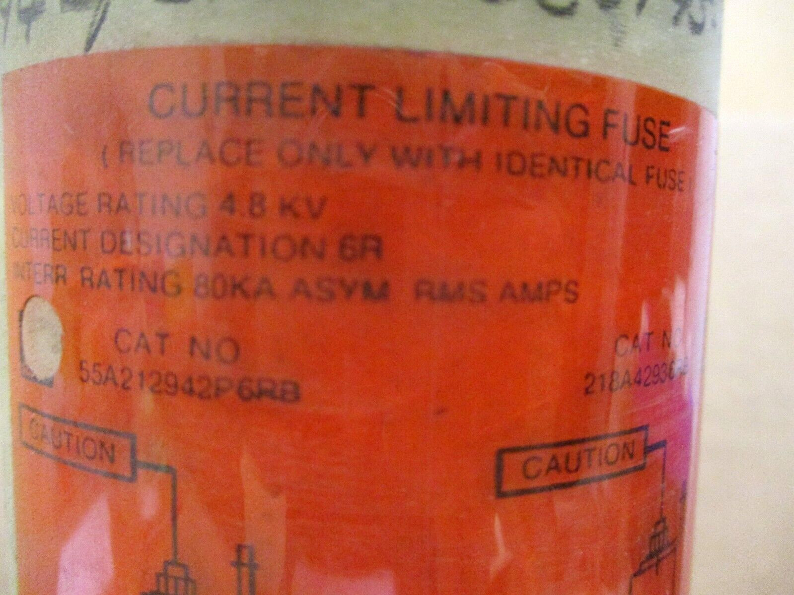 GE FUSE F/4160 kV SW GEAR Current Limiting Fuse 4.8kV Voltage Rating 49663HI