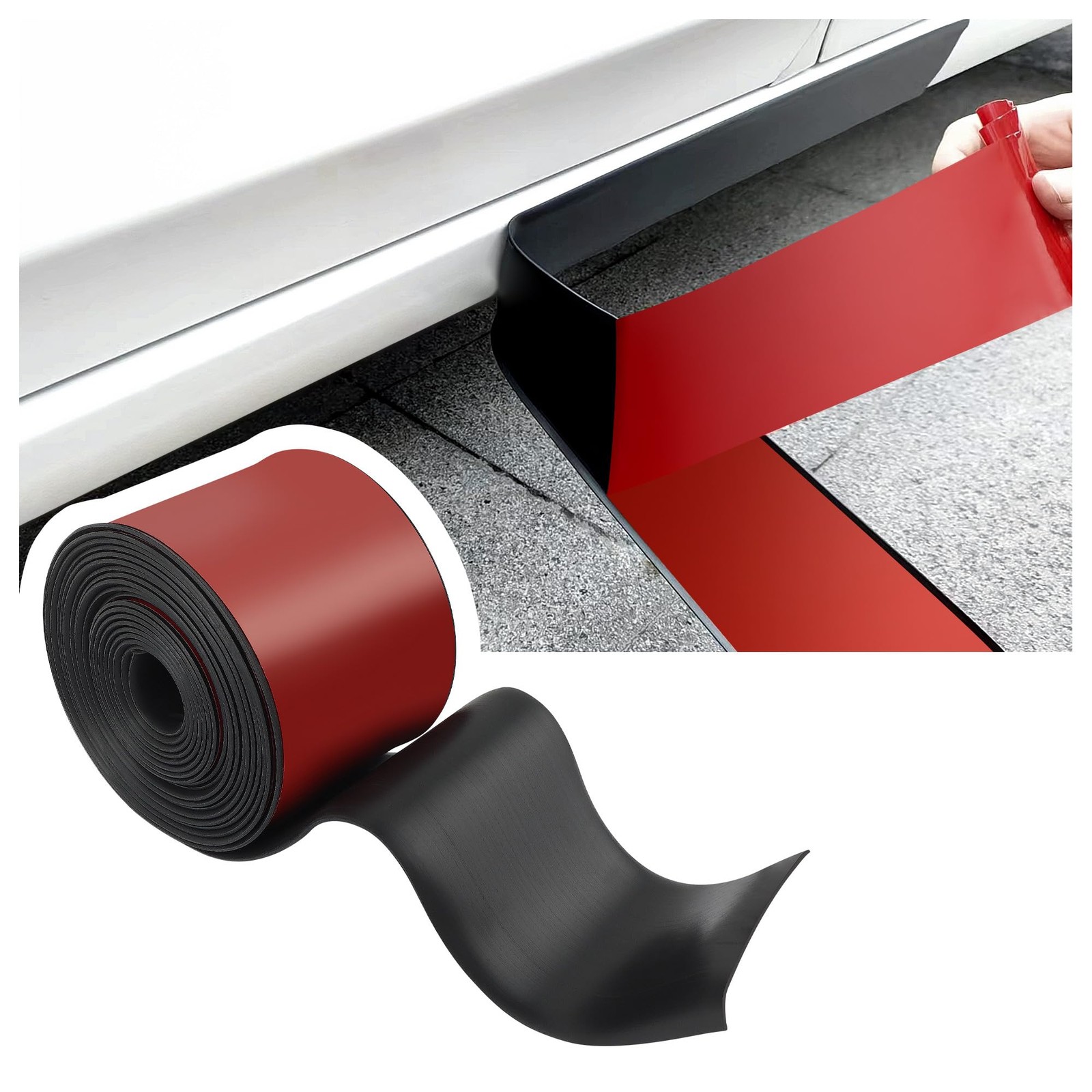 13Ft*3.15In Bumper Guard for Cars Crashworthy,Upgrade Thicken Rubber Side Ski…