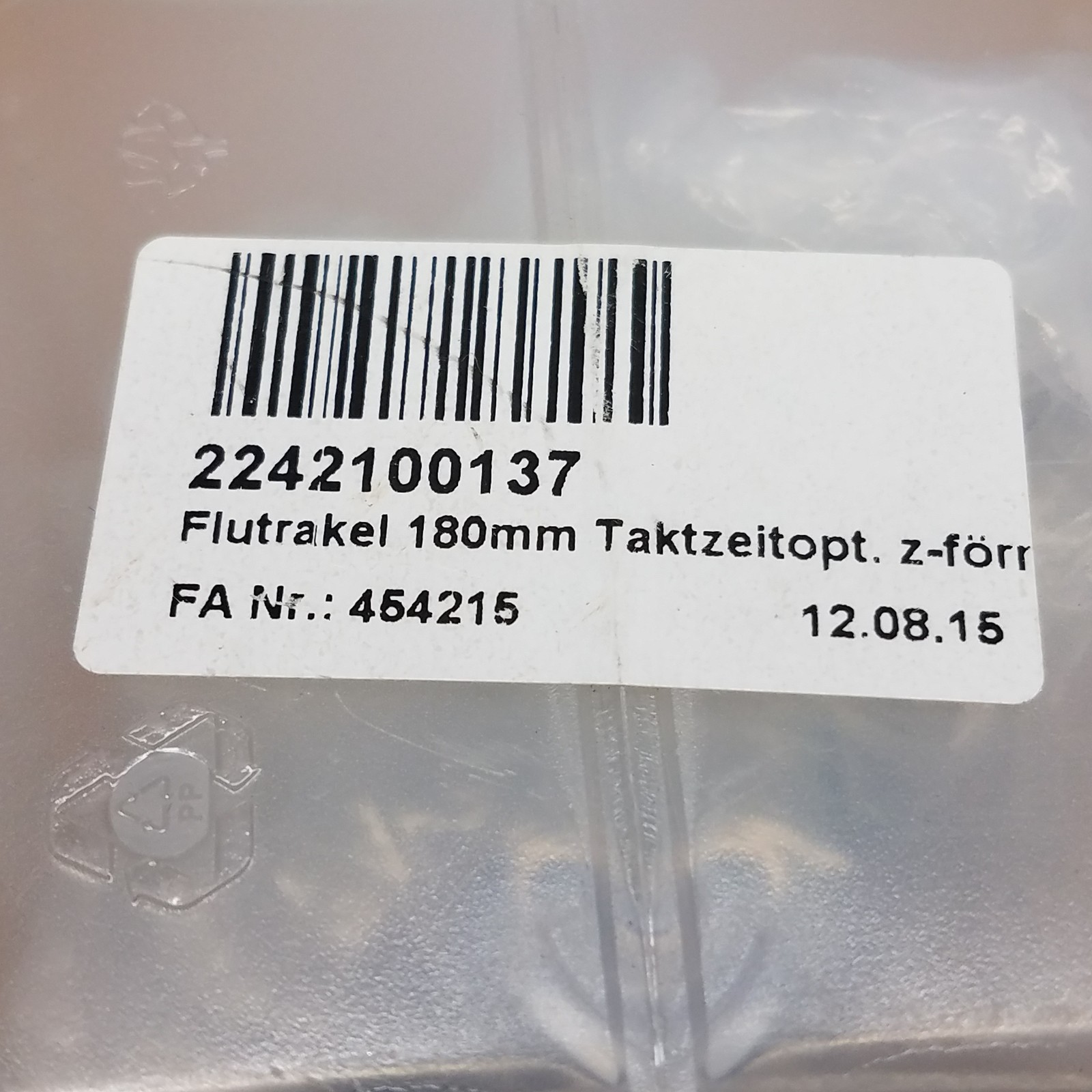 Unbranded 2242100137 Fluktrakel Flood Bar Squeegee, 180mm, Taktzeitopt – NEW
