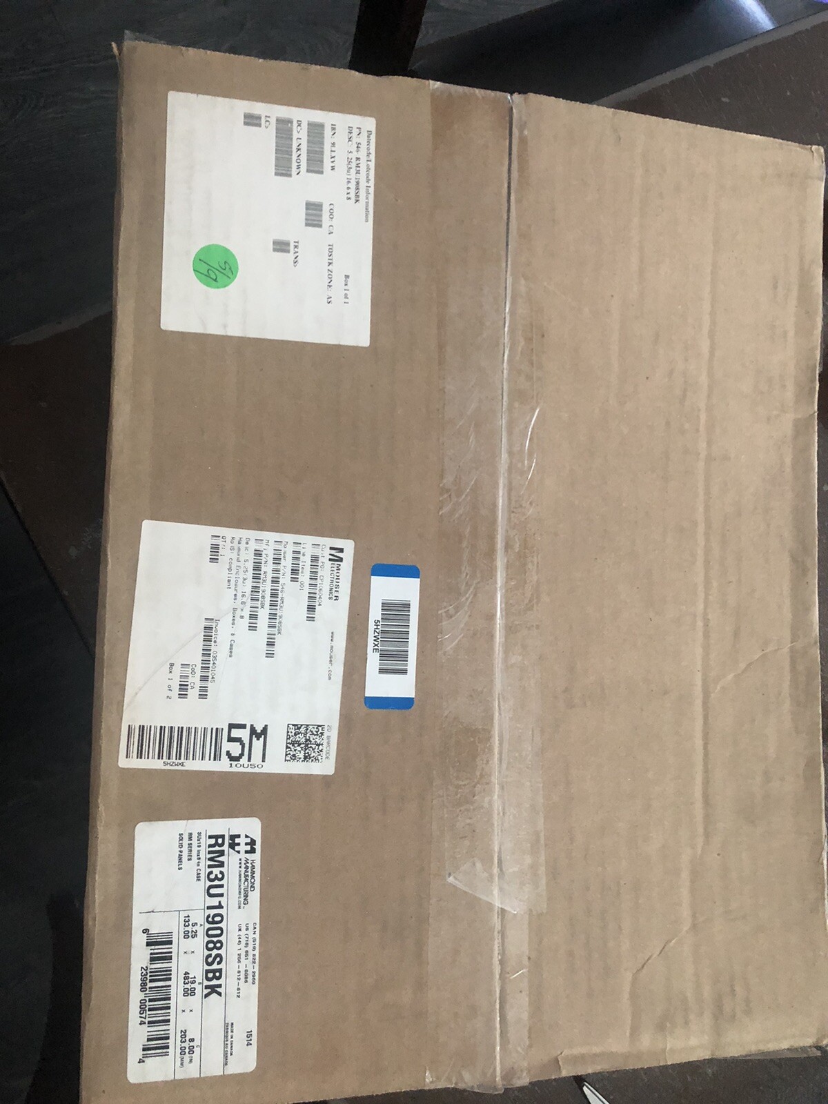 Hammond Mfg mouser 546-rm3u1908sbk Enclosure