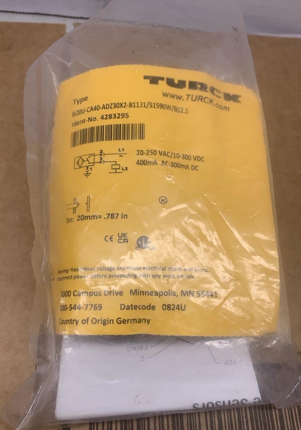 TURCK BI20-CA40-ADZ30X2-B1131/S1590 W/BS2.1 PROXIMITY SENSOR 4283295 * NEW*