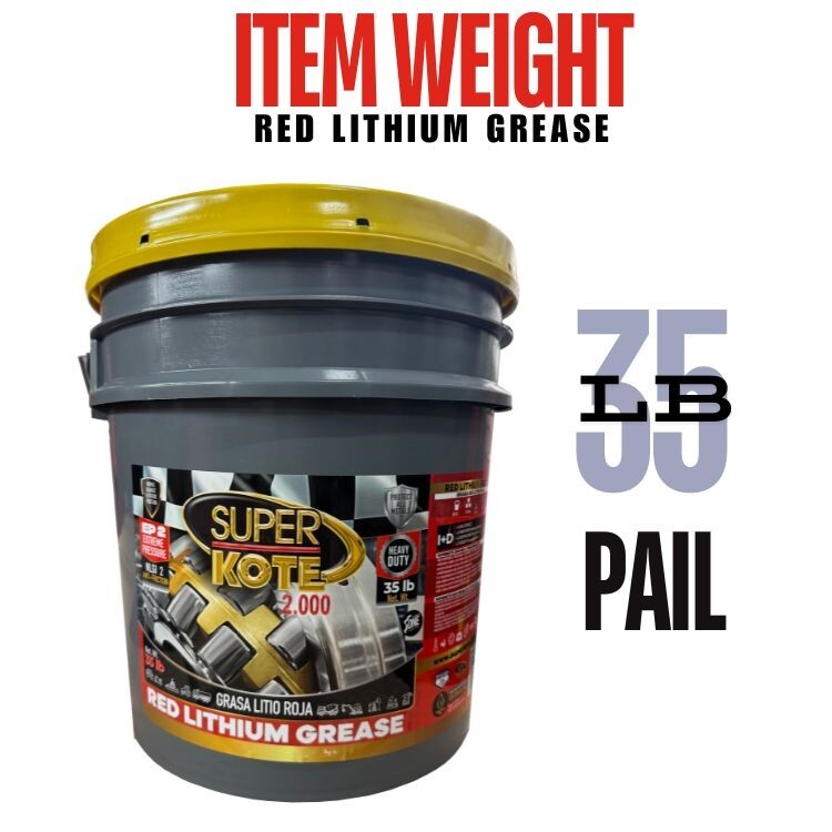 Red & Tacky Lithium Grease 35 lb ( 5 Gallon ) Pail Superkote 2000