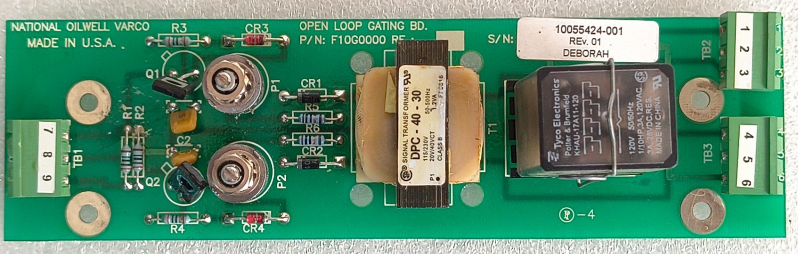 NOV F10G0000 / 10055424-001 REV 01 OPEN LOOP GATING BD / NATIONAL OILWELL VARCO